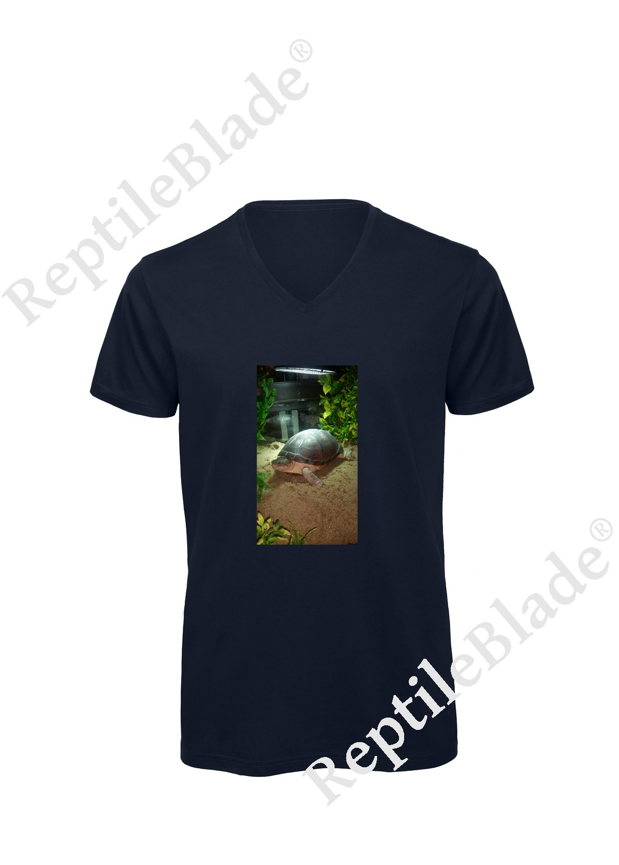 Miniature T-shirt homme col v "Lilo tortues"