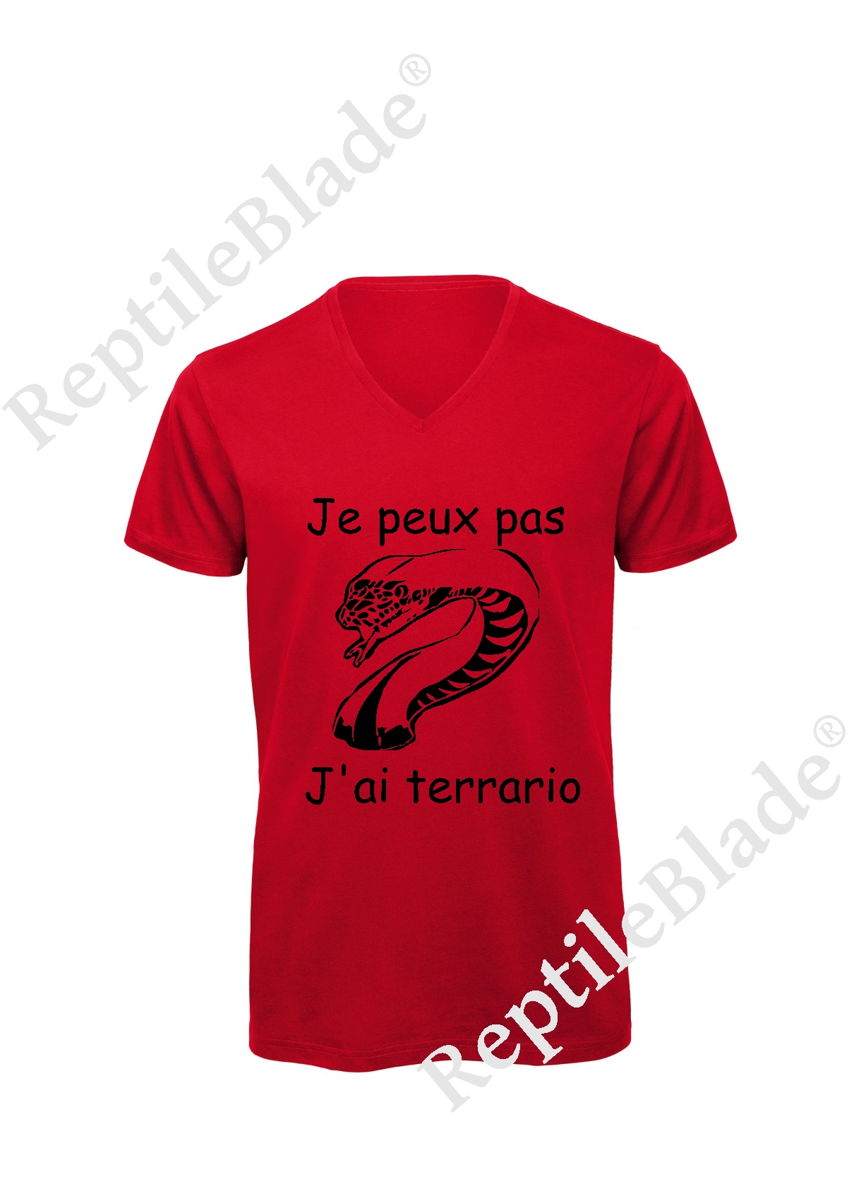 T-shirt homme col v "Je peux pas j'ai terrario"