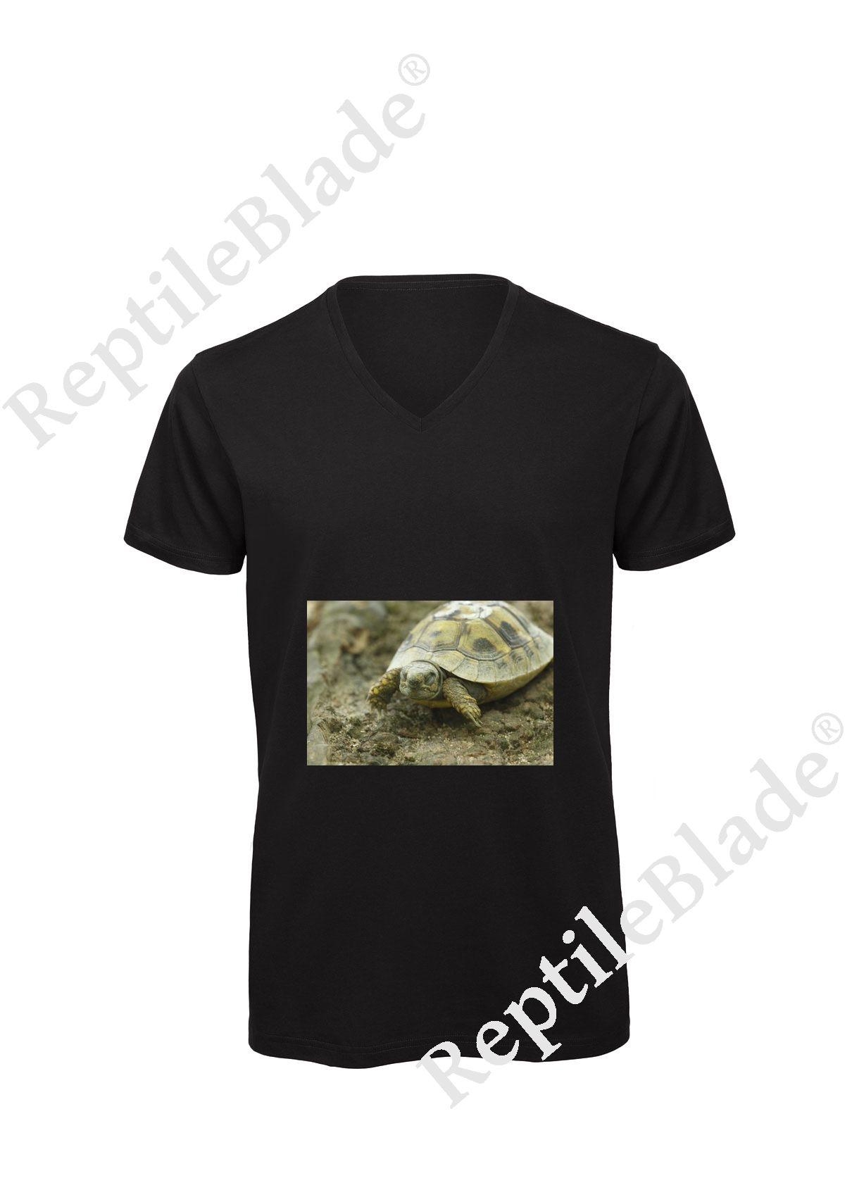 Miniature T-shirt homme col v "Lilo tortues"