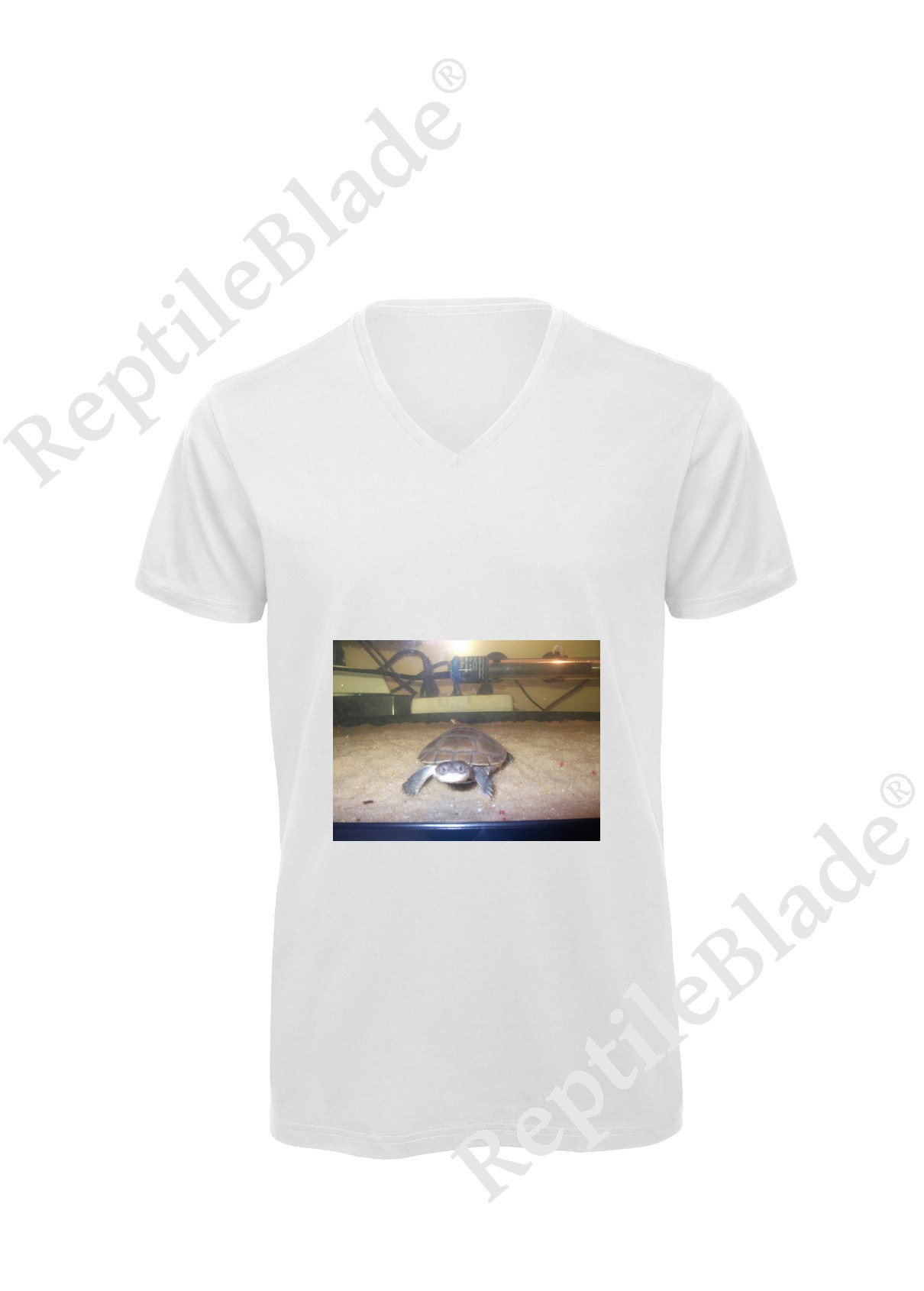 Miniature T-shirt homme col v "Lilo tortues"