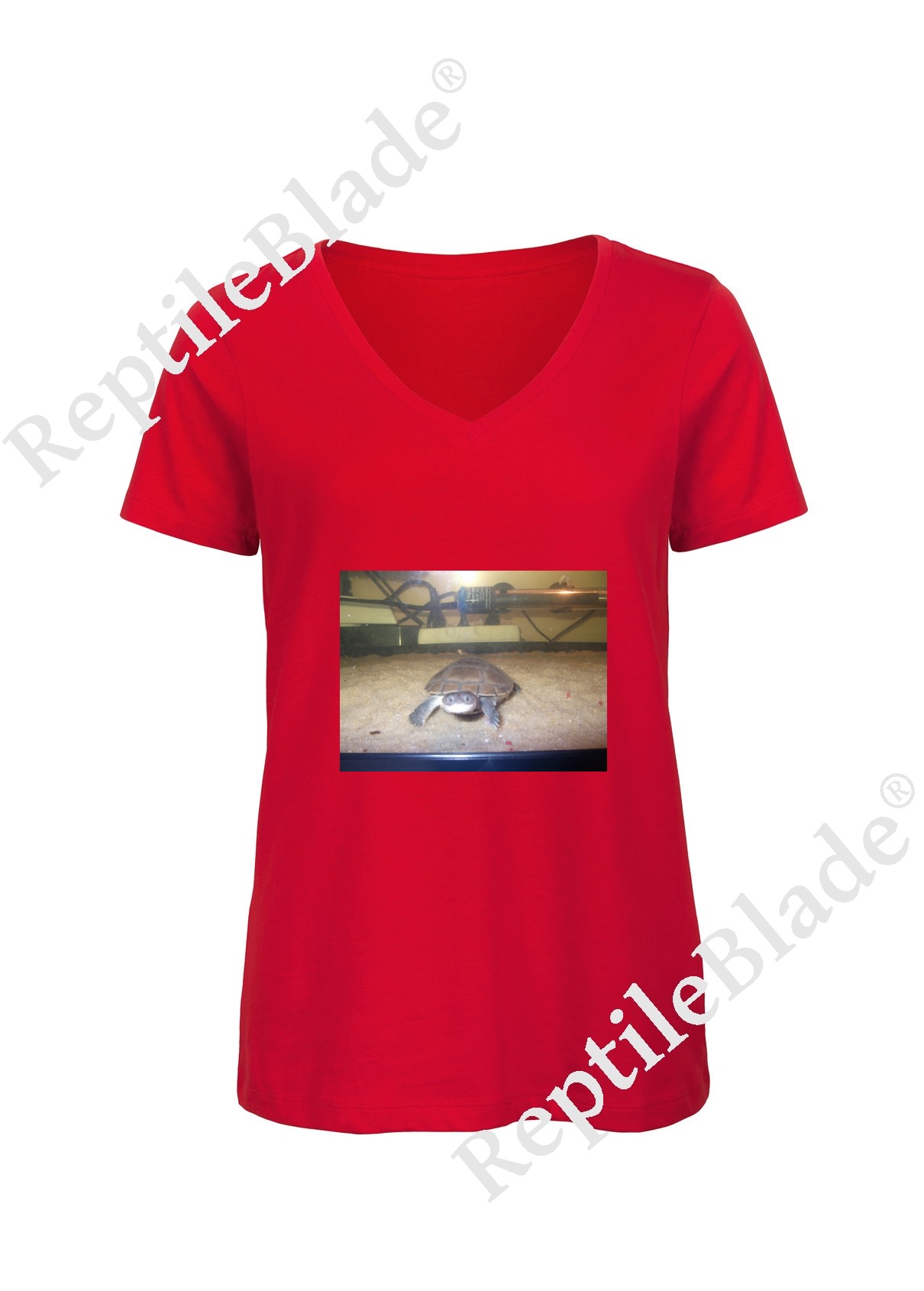 Miniature T-shirt femme col v "Lilo tortues"