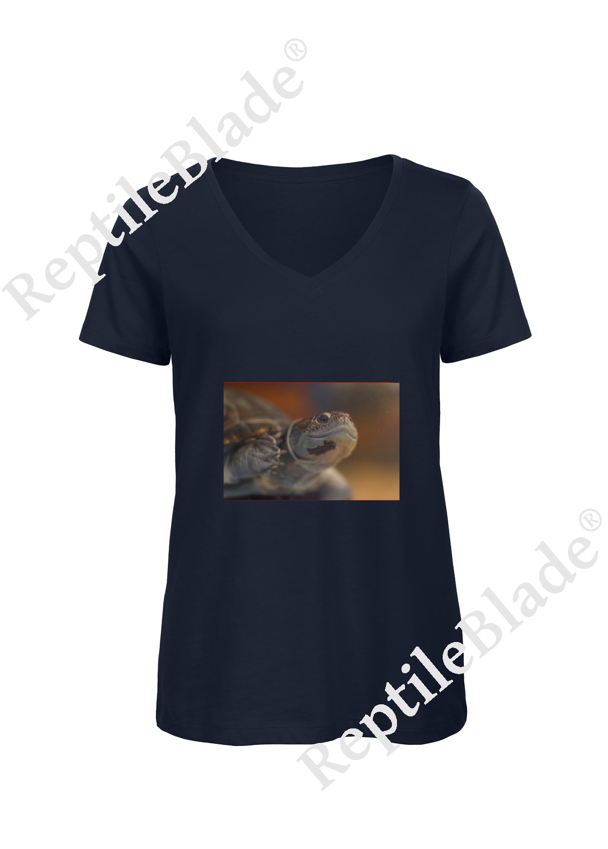 Miniature T-shirt femme col v "Lilo Tortues"