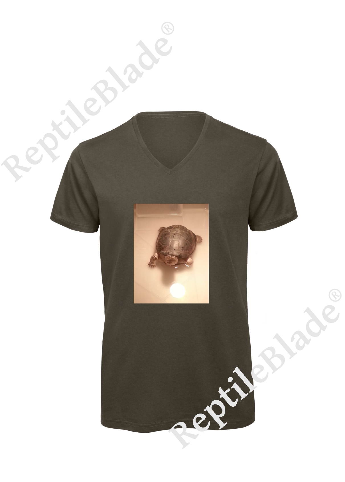 Miniature T-shirt homme col v "Lilo tortues"