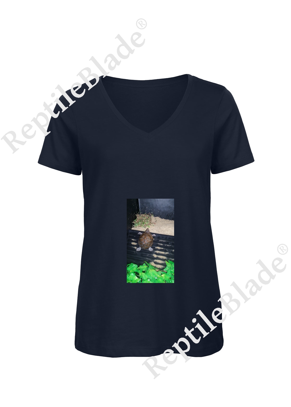 Miniature T-shirt femme col v "Lilo tortues"