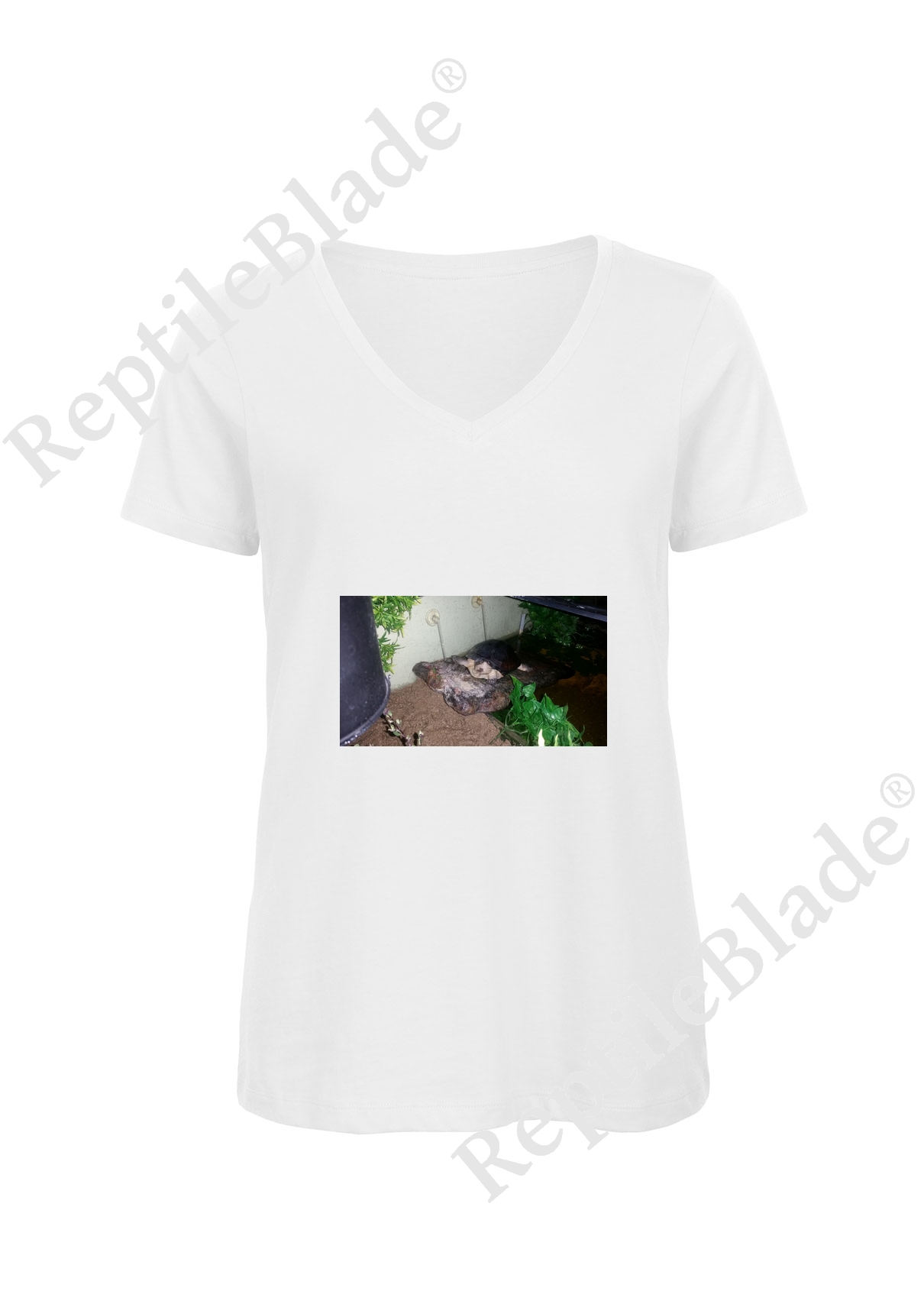 Miniature T-shirt femme col v "Lilo tortues"