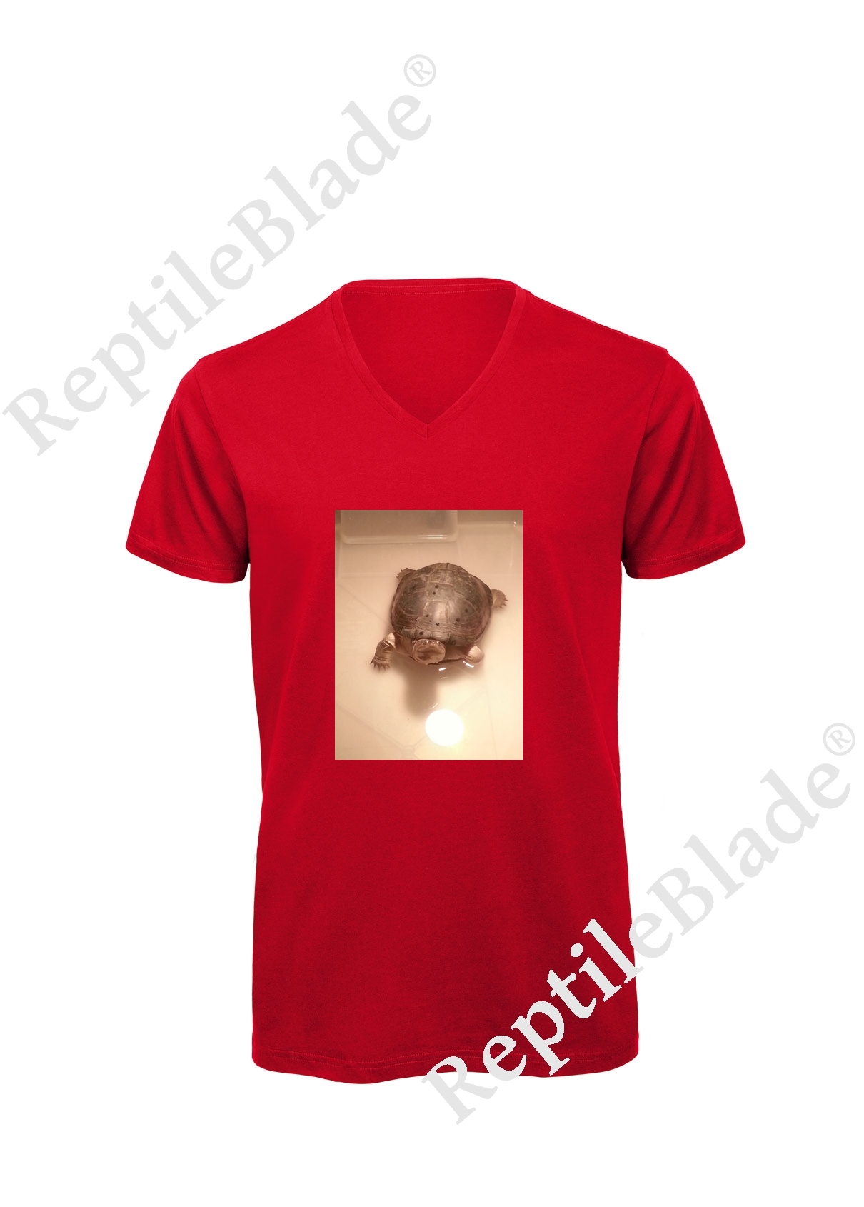 Miniature T-shirt homme col v "Lilo tortues"