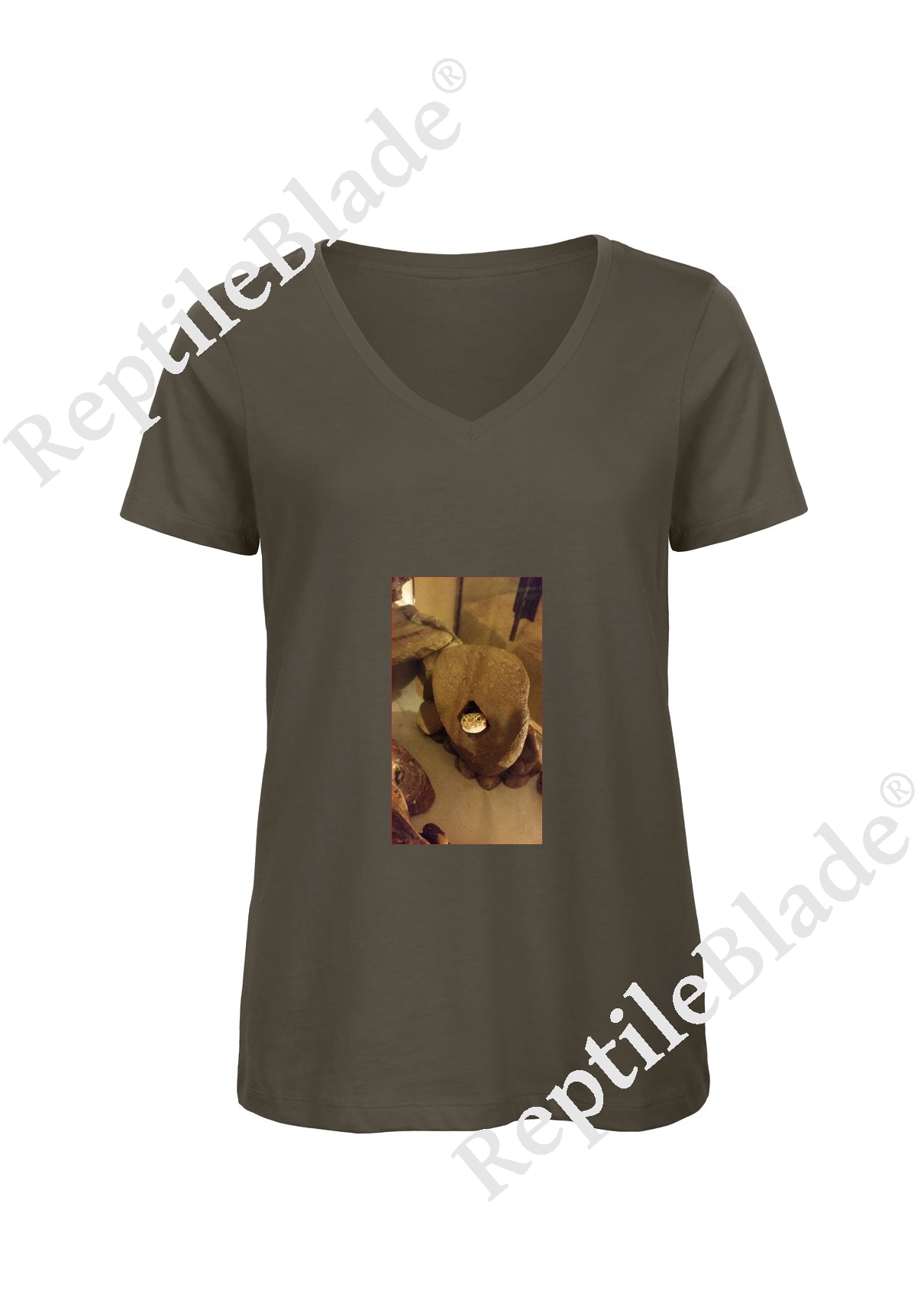 Miniature T-shirt femme col v "Lilo tortues"