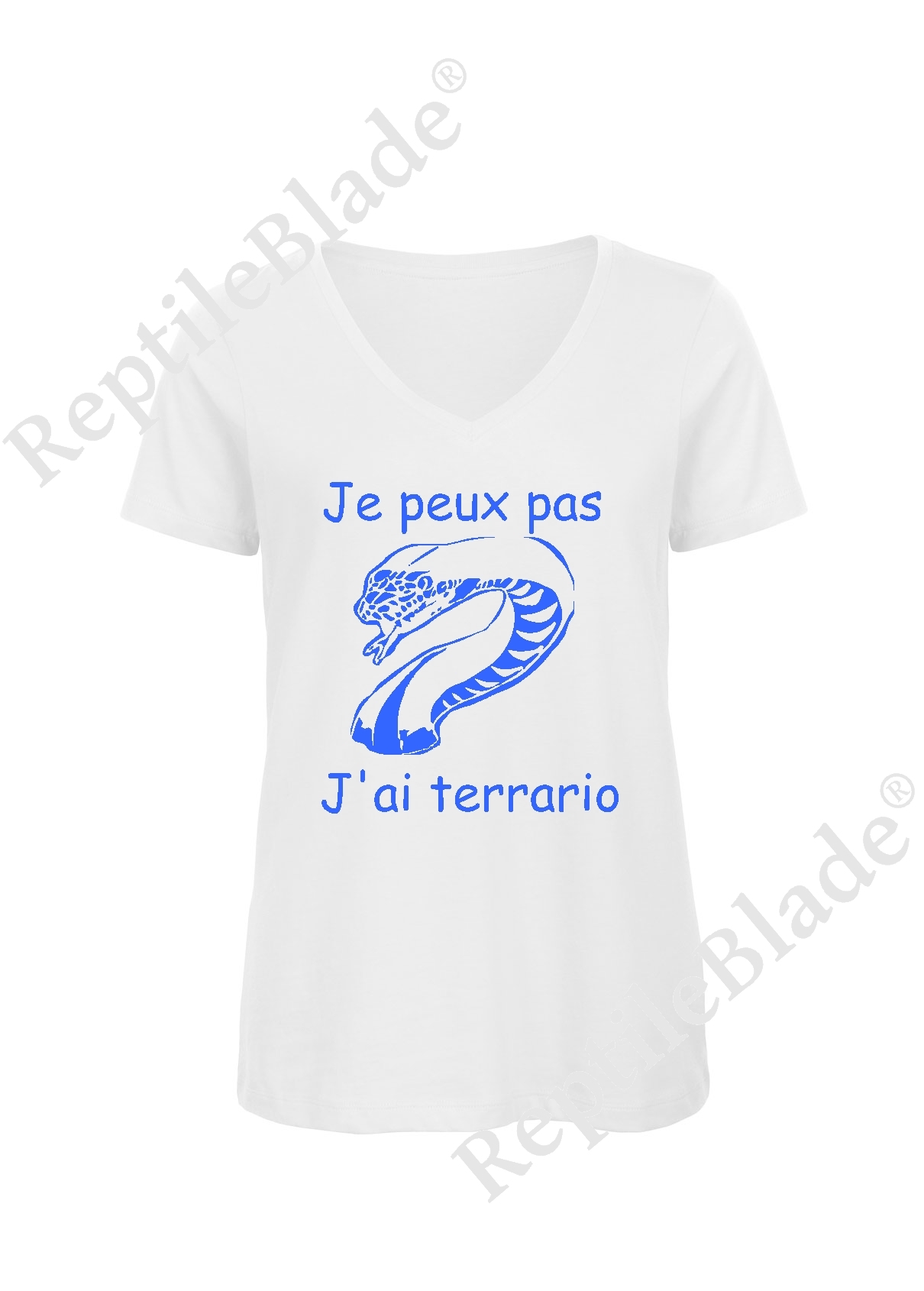T-shirt femme col v "Je peux pas j'ai terrario"