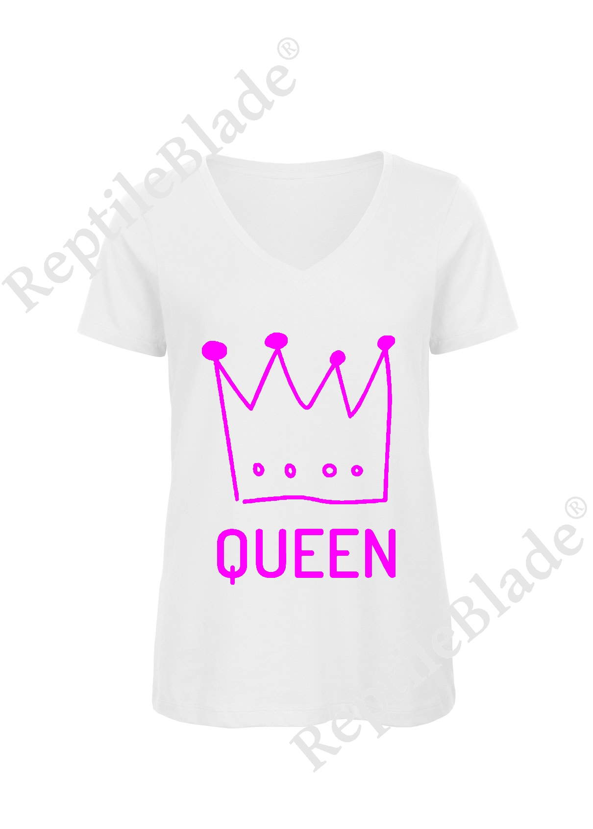 Miniature T-shirt femme col v "queen"