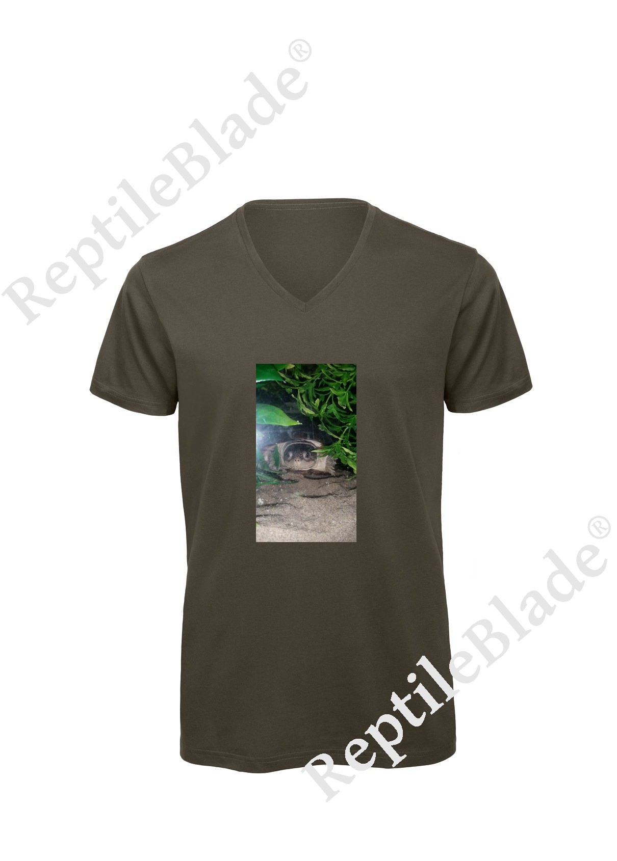 Miniature T-shirt homme col v "Lilo tortues"