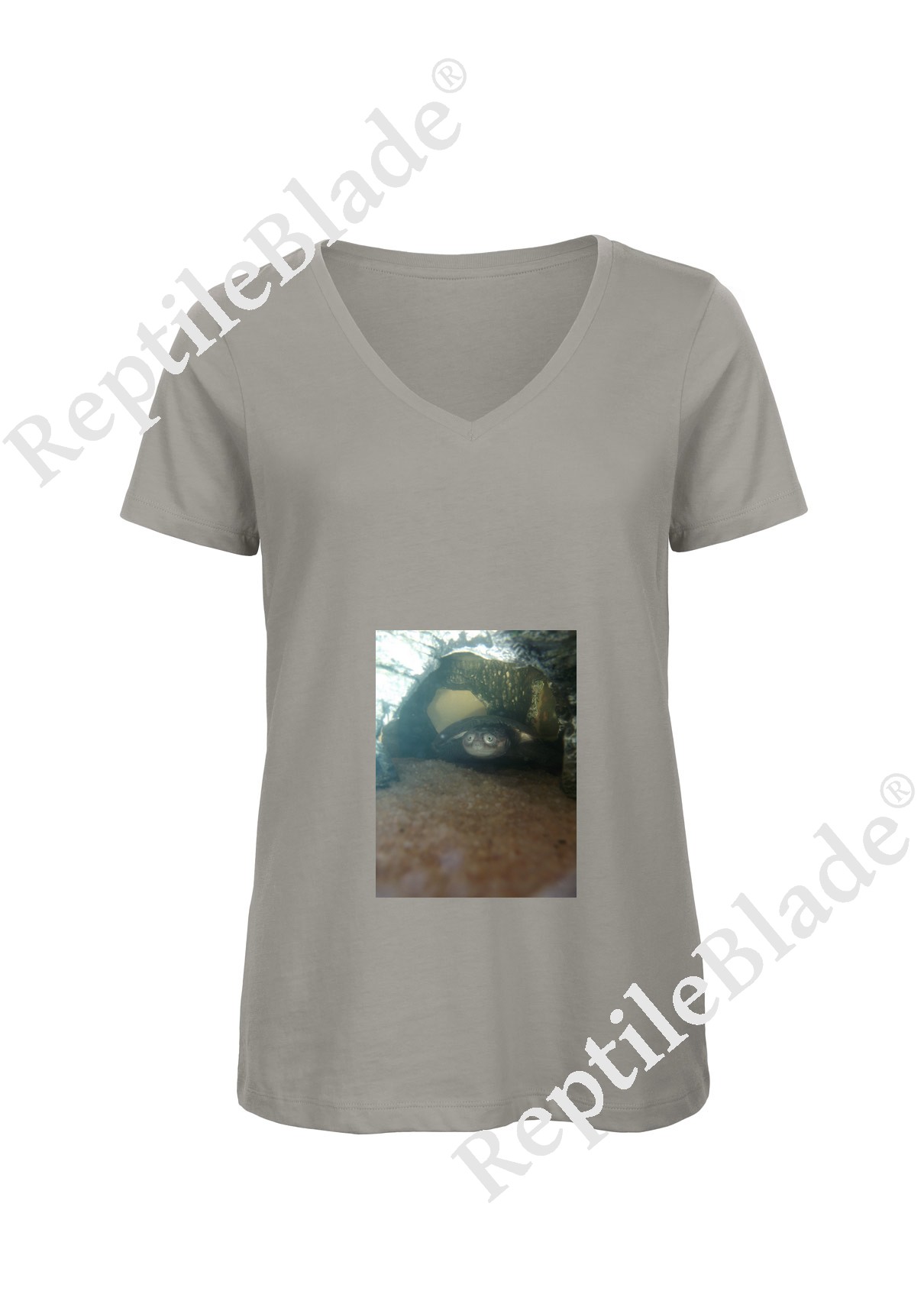 T-shirt femme col v "Lilo tortues"