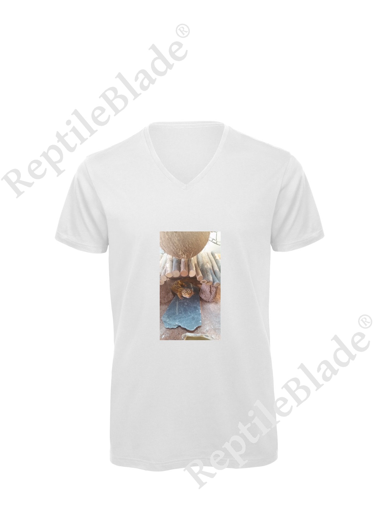 Miniature T-shirt homme col v "Lilo tortues"