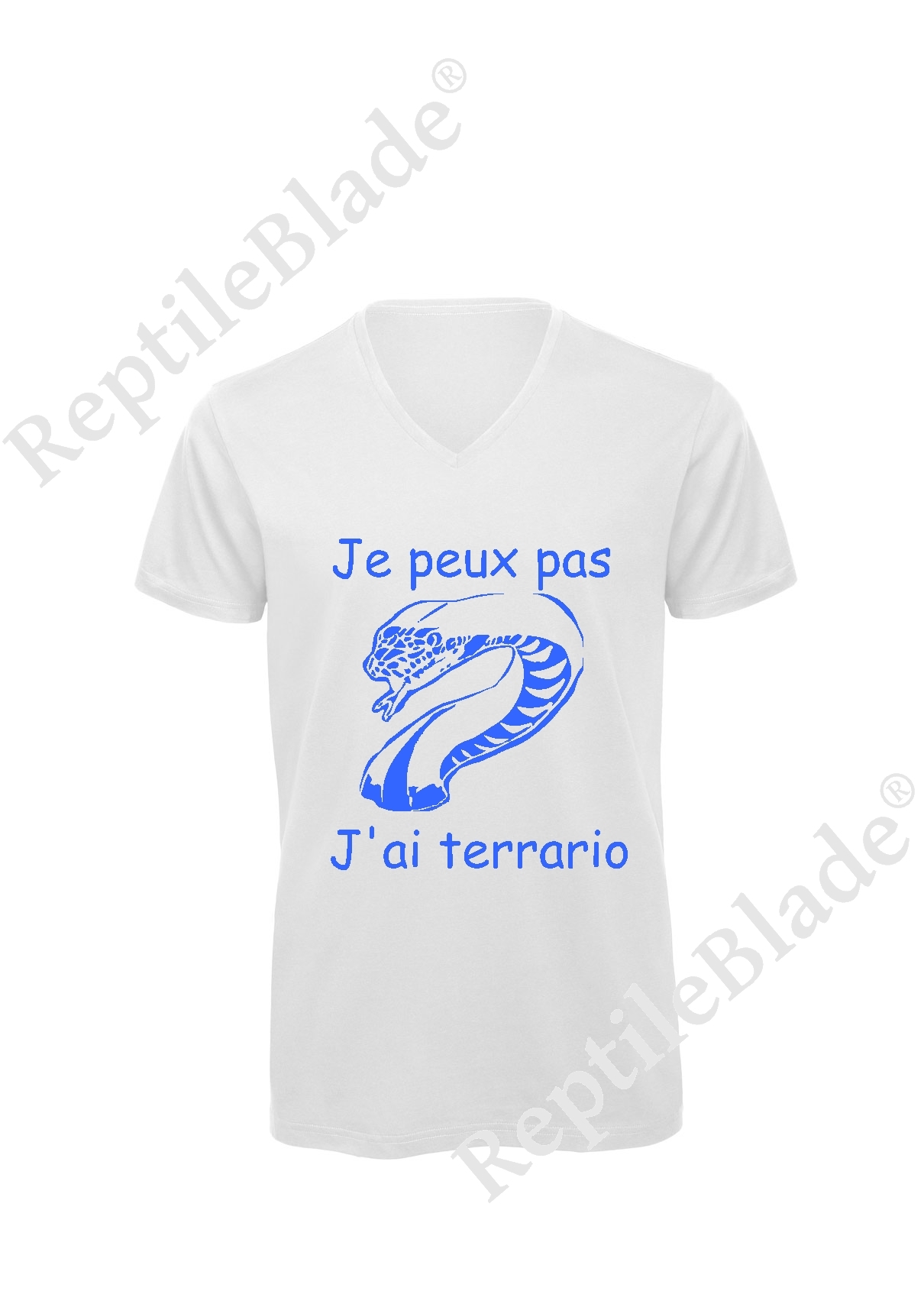 T-shirt homme col v "Je peux pas j'ai terrario"
