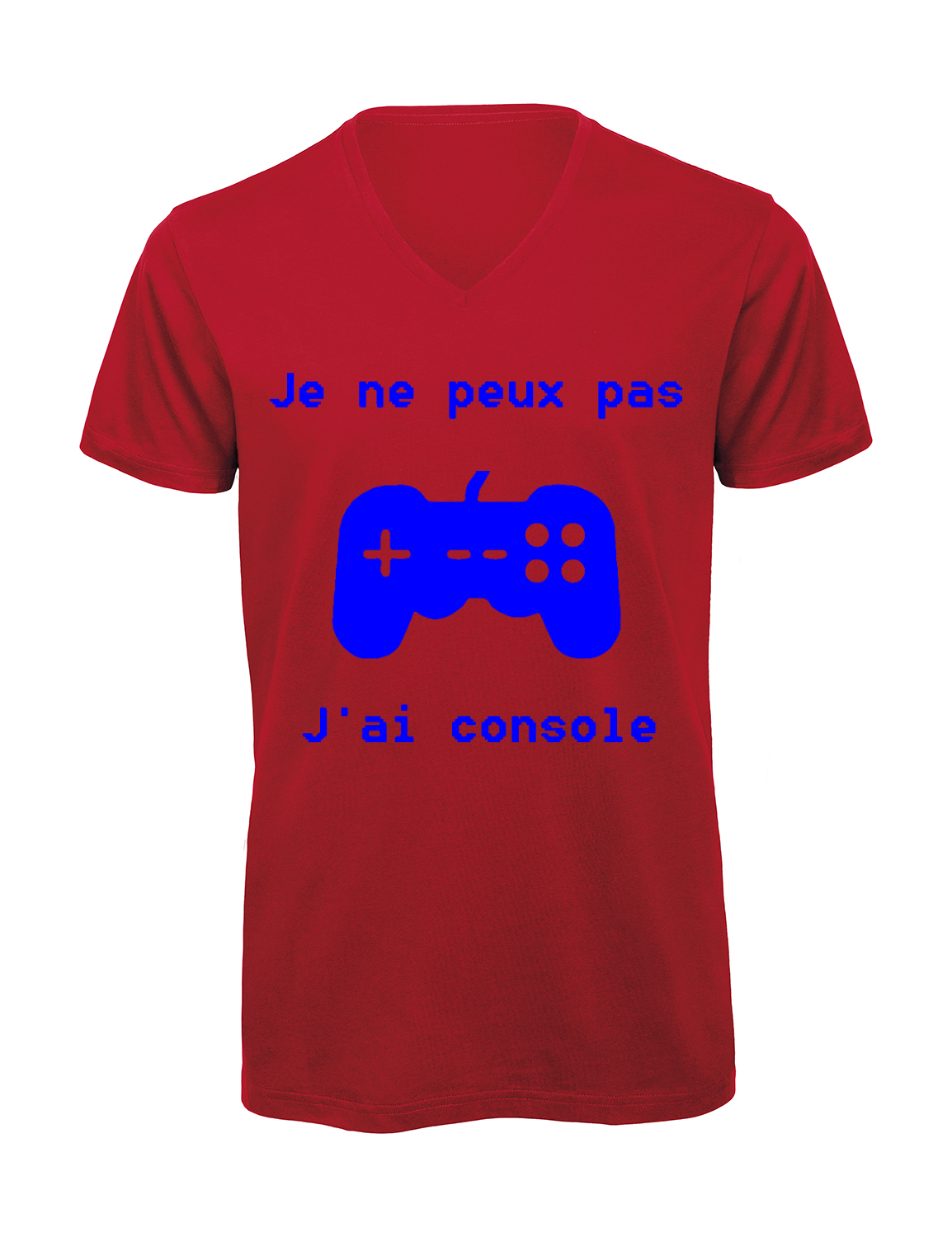 Miniature T-shirt homme col v "Je peux pas j'ai console"