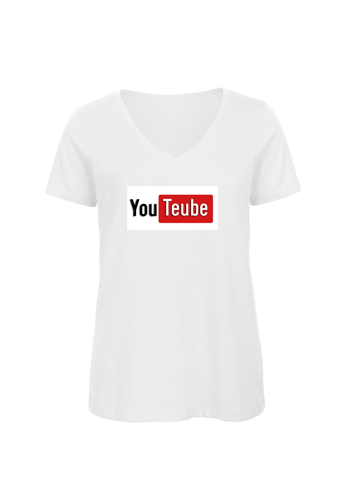Miniature T-shirt femme col v "youteube"