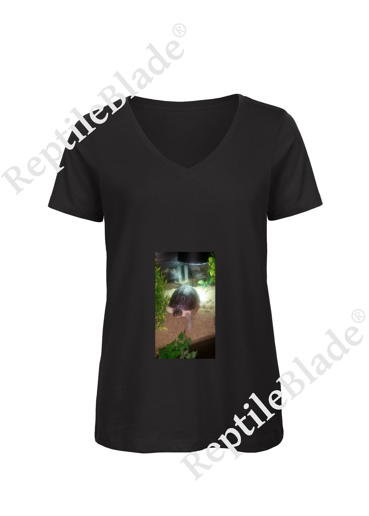 Miniature T-shirt femme col v "Lilo tortues"