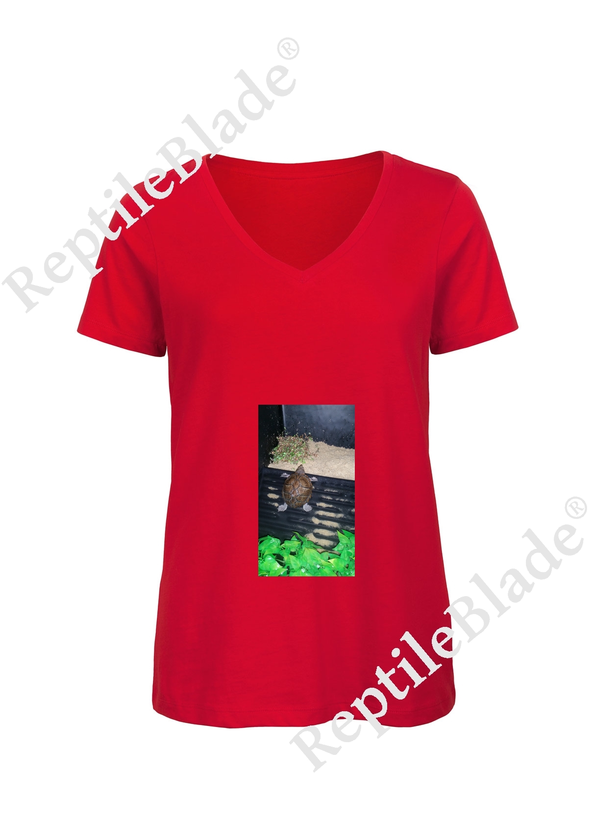 Miniature T-shirt femme col v "Lilo tortues"