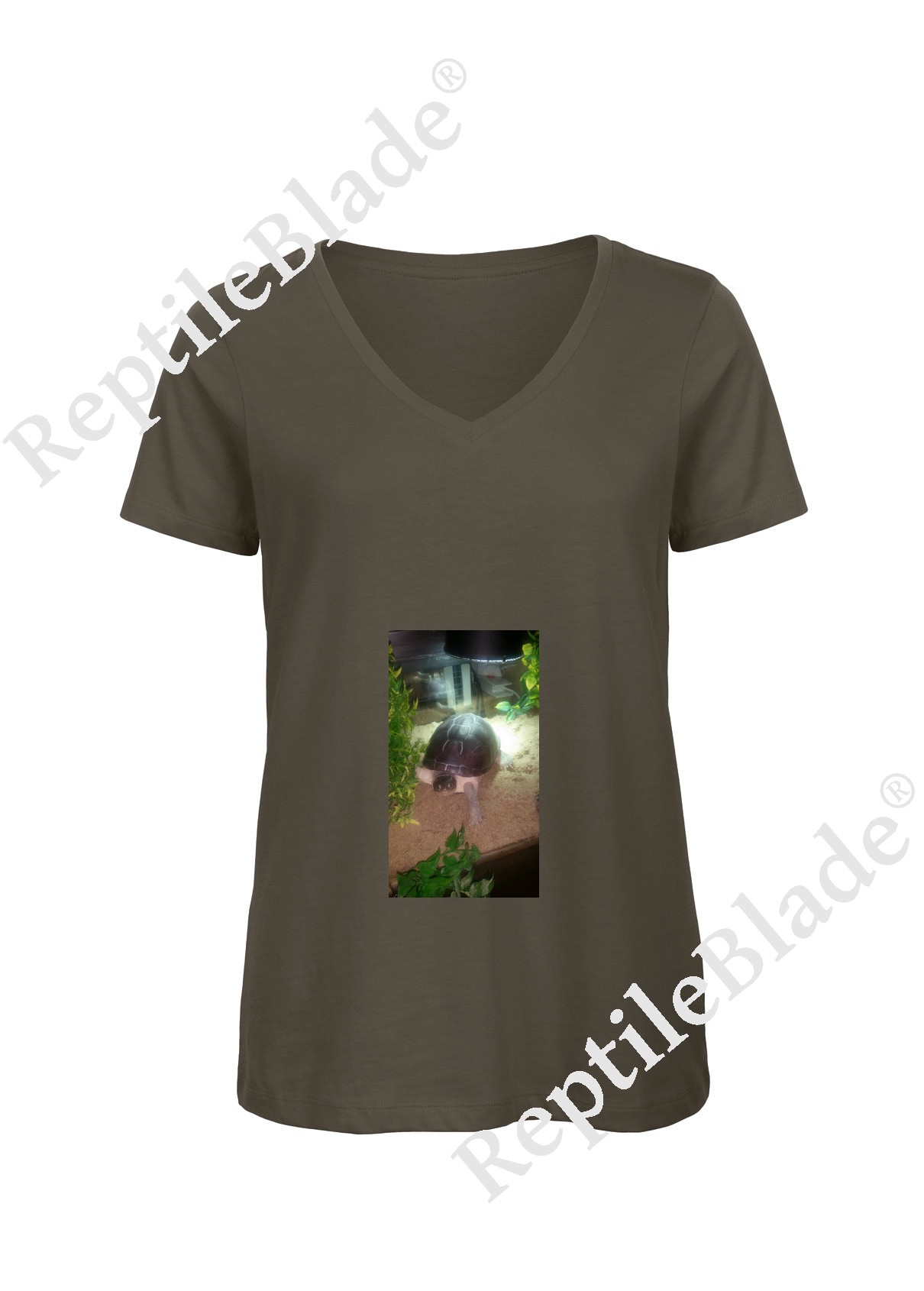 Miniature T-shirt femme col v "Lilo tortues"