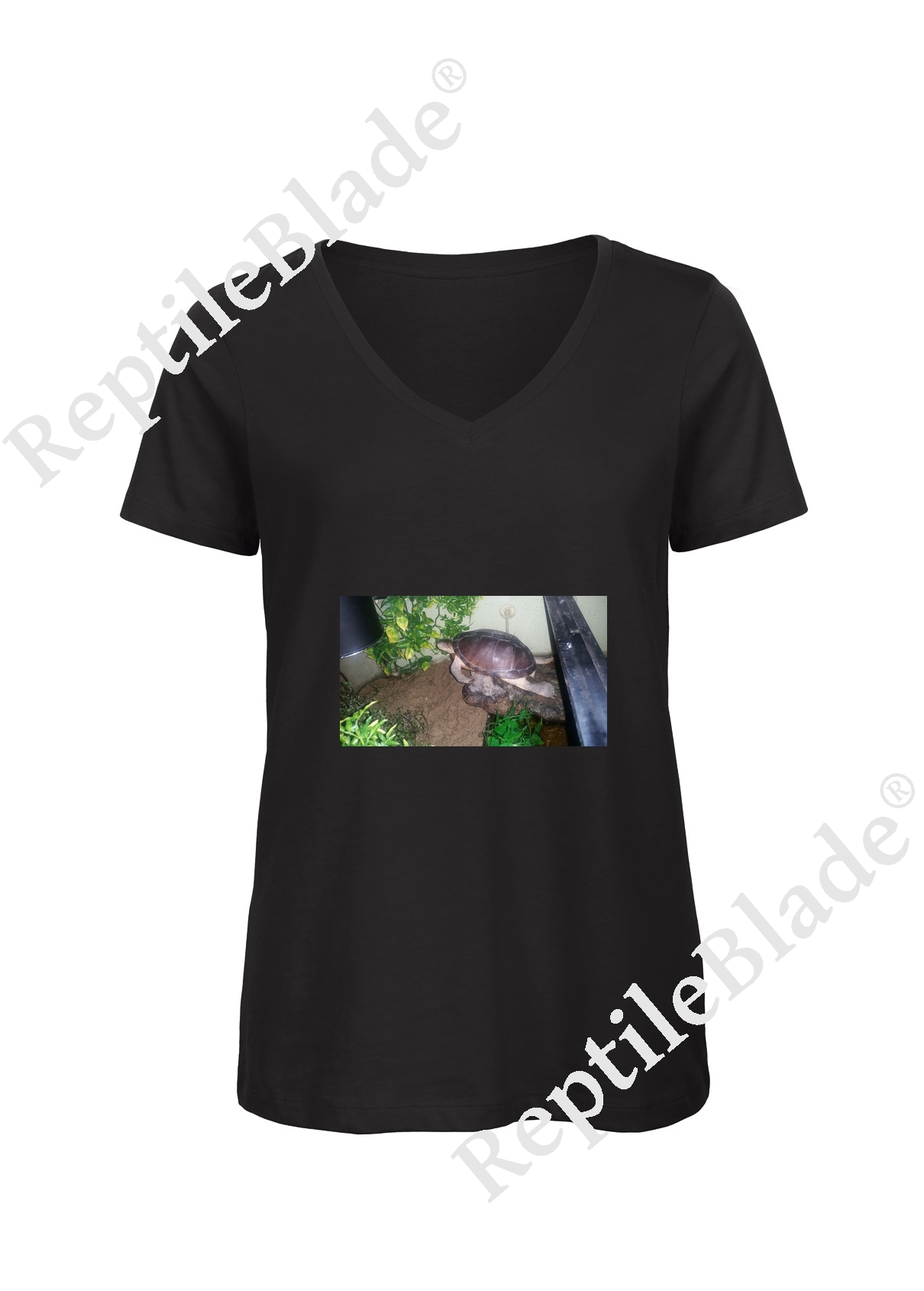 Miniature T-shirt femme col v "Lilo tortues"