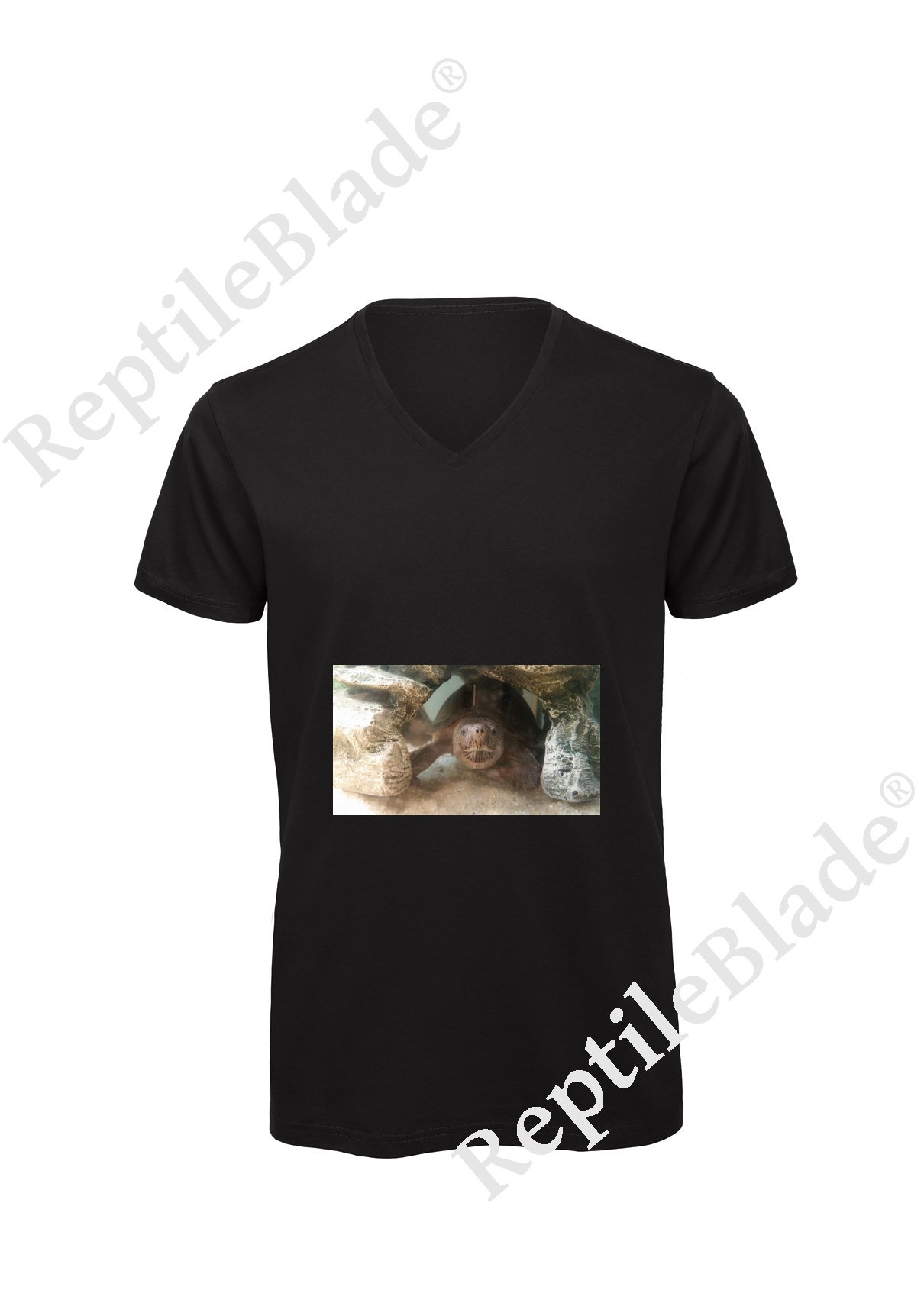 Miniature T-shirt homme col v "Lilo tortues"