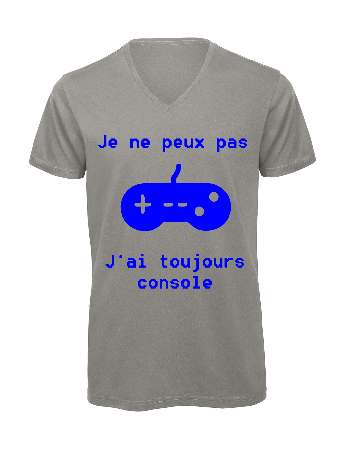 Miniature T-shirt homme col v "Je peux pas j'ai toujours console"