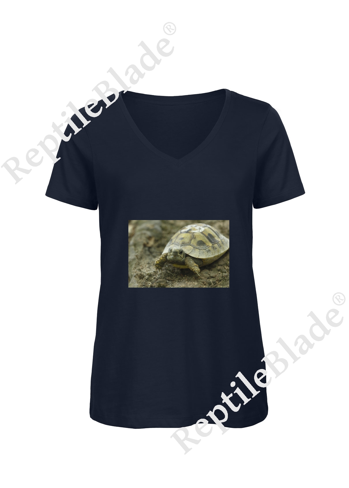 Miniature T-shirt femme col v "Lilo tortues"
