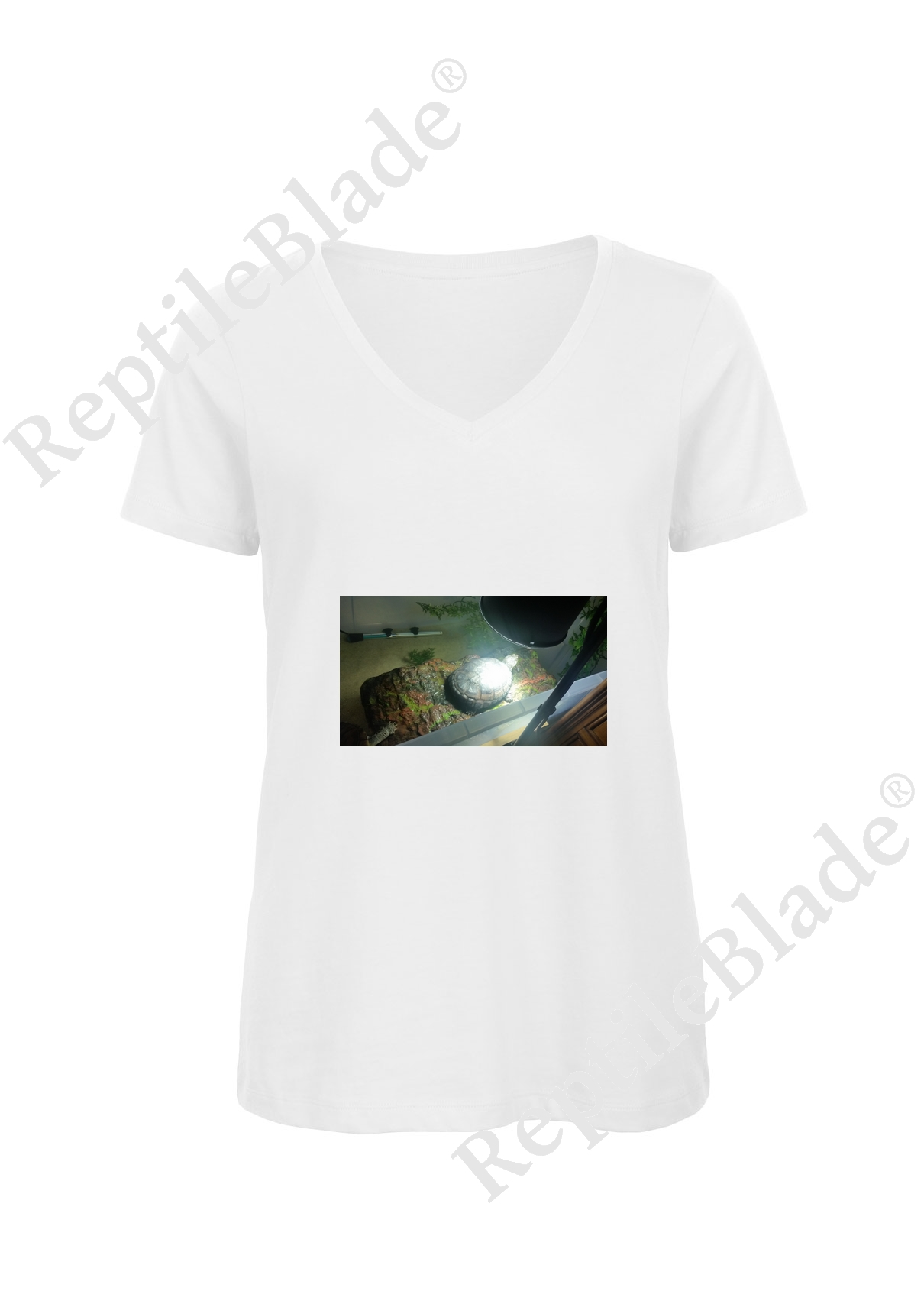 Miniature T-shirt femme col v "Lilo tortues"