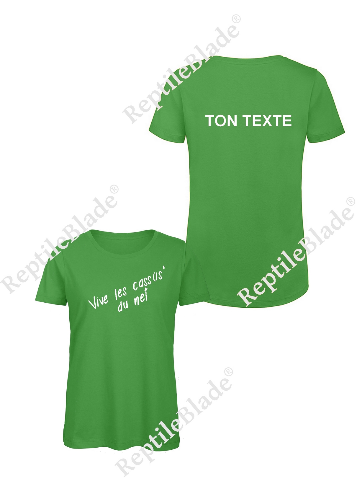 Miniature T-shirt femme "Vive les cassos' du net" (avec ton texte au dos)