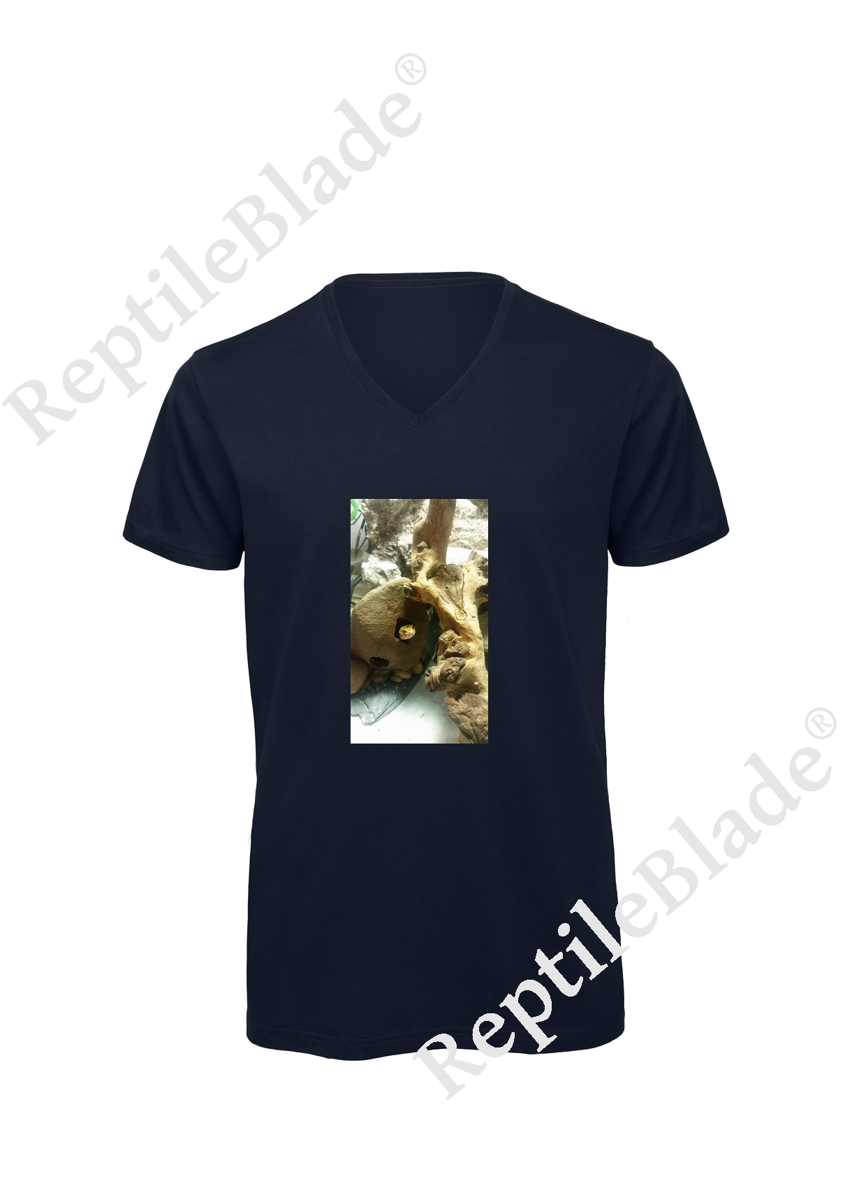 Miniature T-shirt homme col v "Lilo tortues"