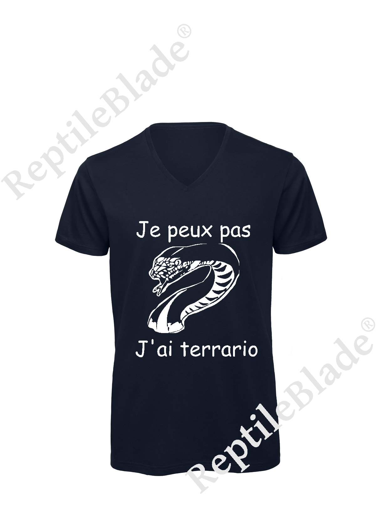 T-shirt homme col v "Je peux pas j'ai terrario"