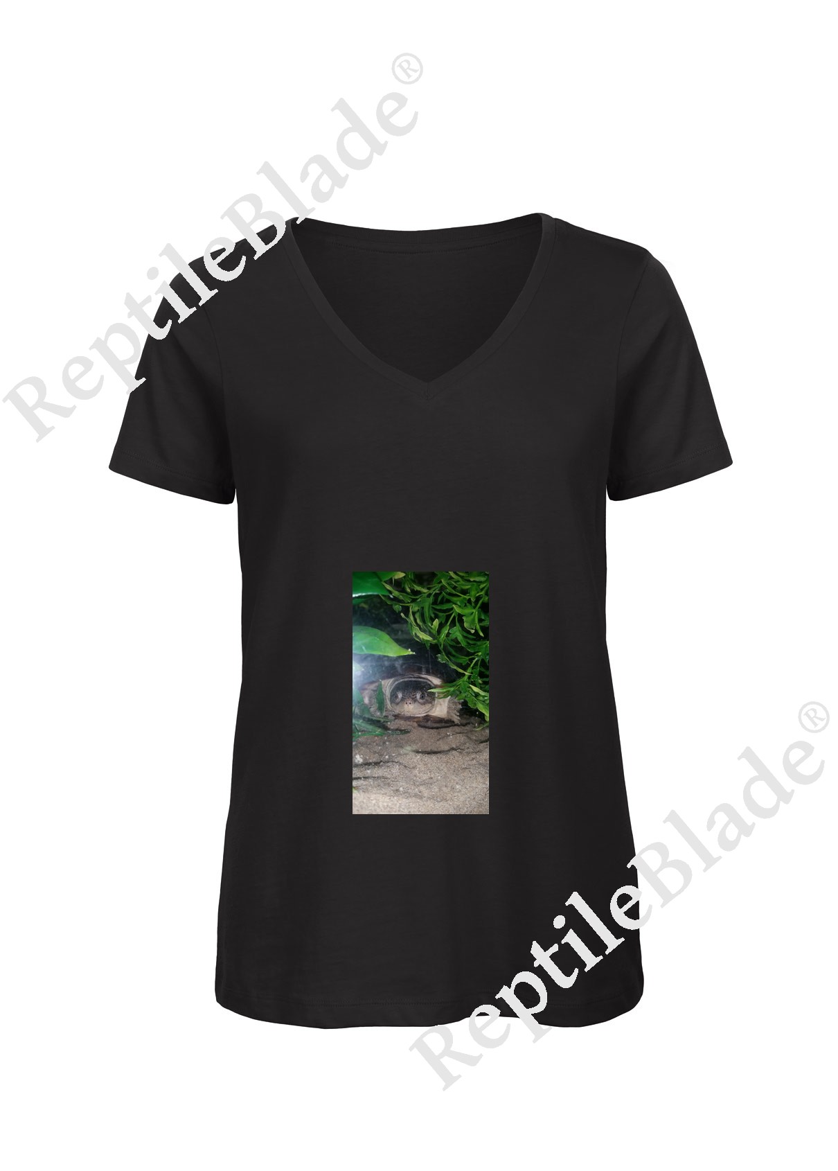 Miniature T-shirt femme col v "Lilo tortues"