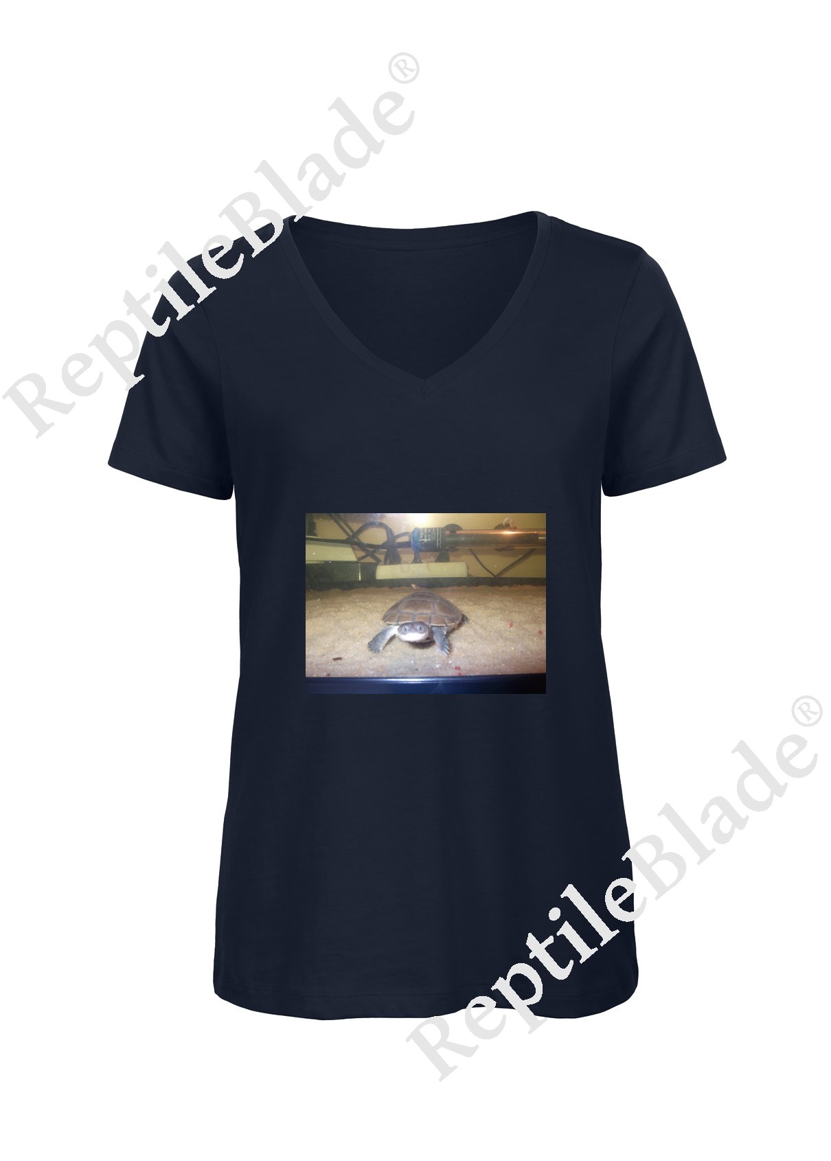 Miniature T-shirt femme col v "Lilo tortues"