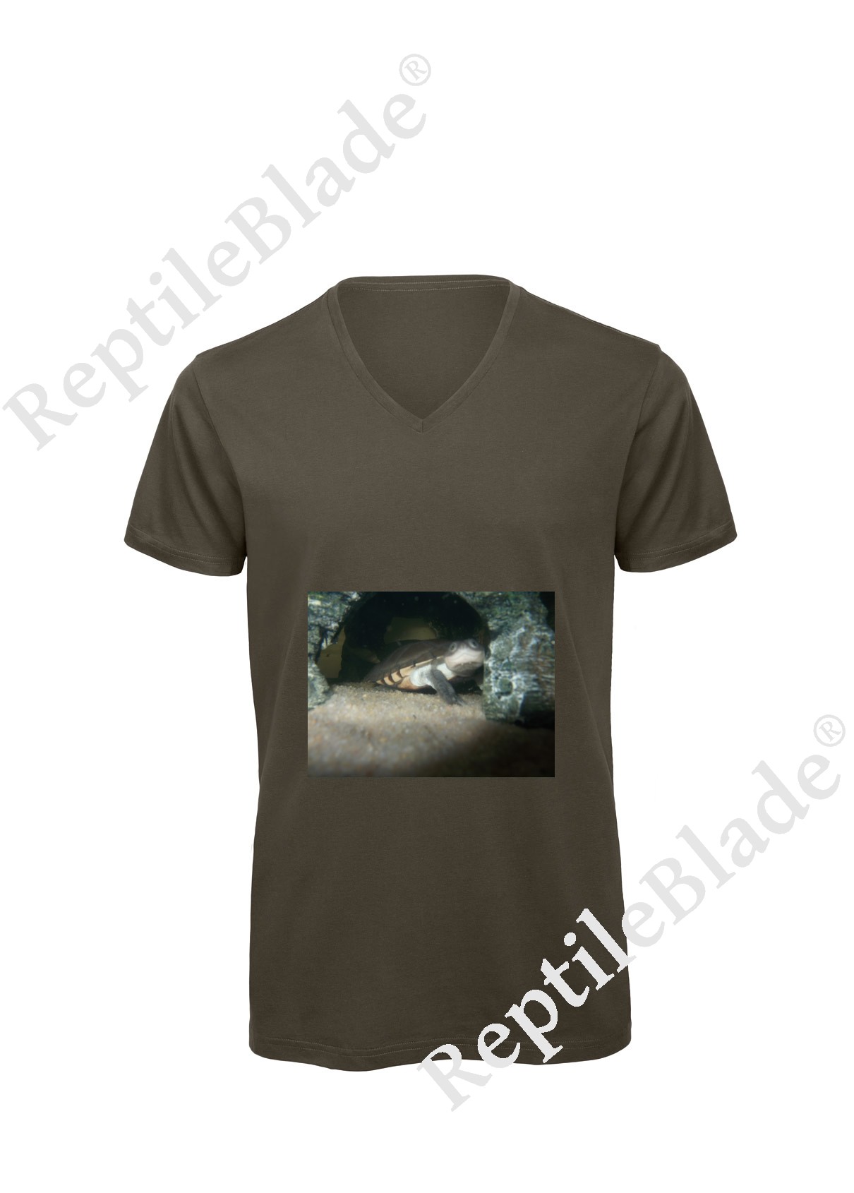 Miniature T-shirt homme col v "Lilo tortues"