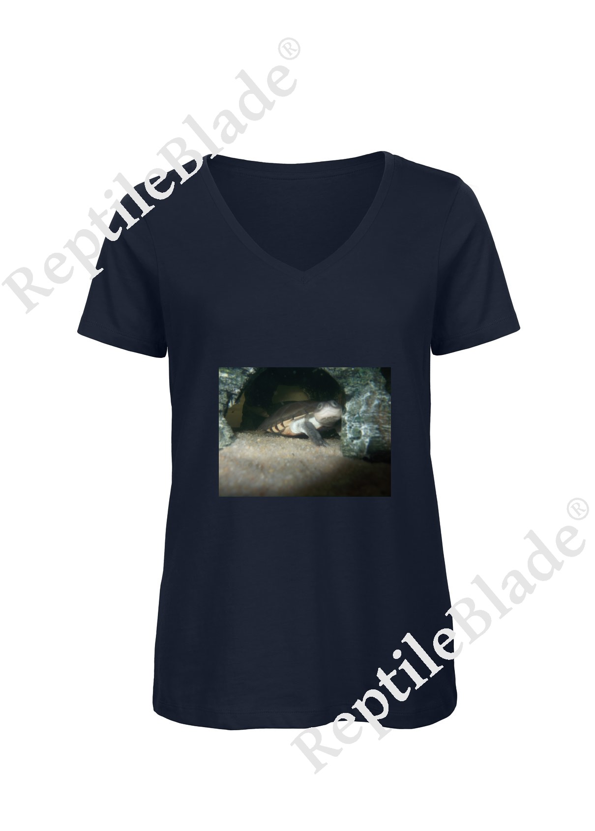 Miniature T-shirt femme col v "Lilo tortues"