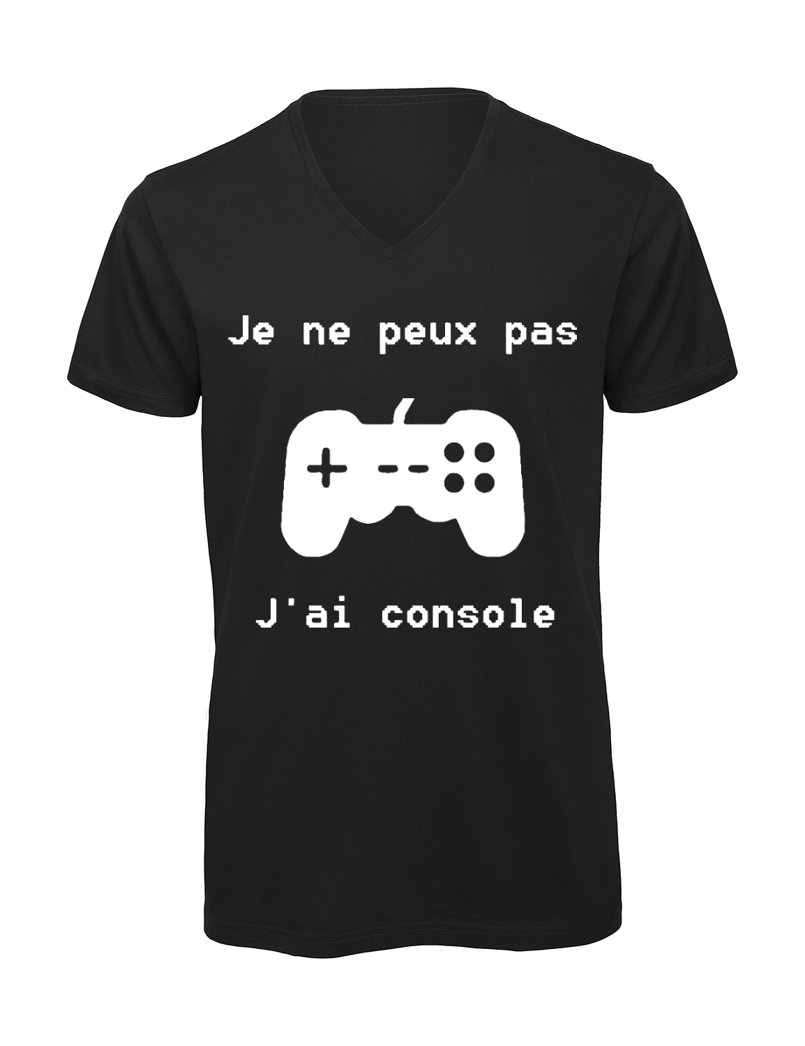 Miniature T-shirt homme col v "Je peux pas j'ai console"