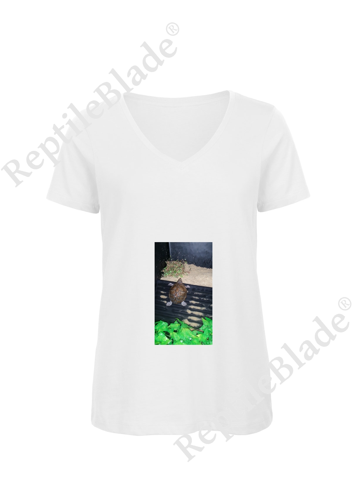 Miniature T-shirt femme col v "Lilo tortues"