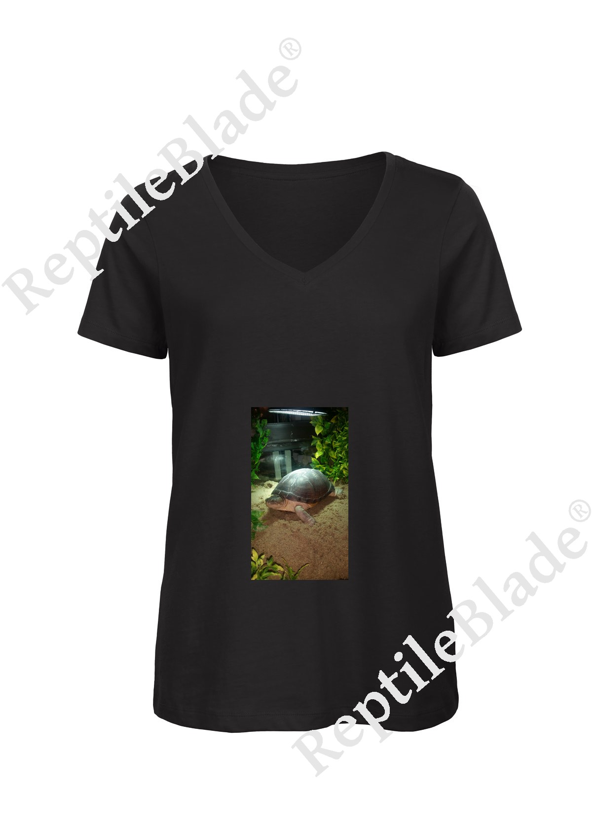 Miniature T-shirt femme col v "Lilo tortues"