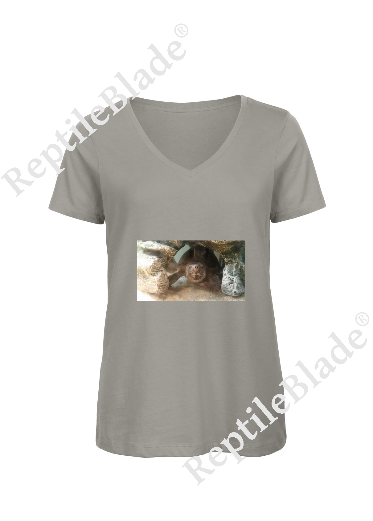T-shirt femme col v "Lilo tortues"