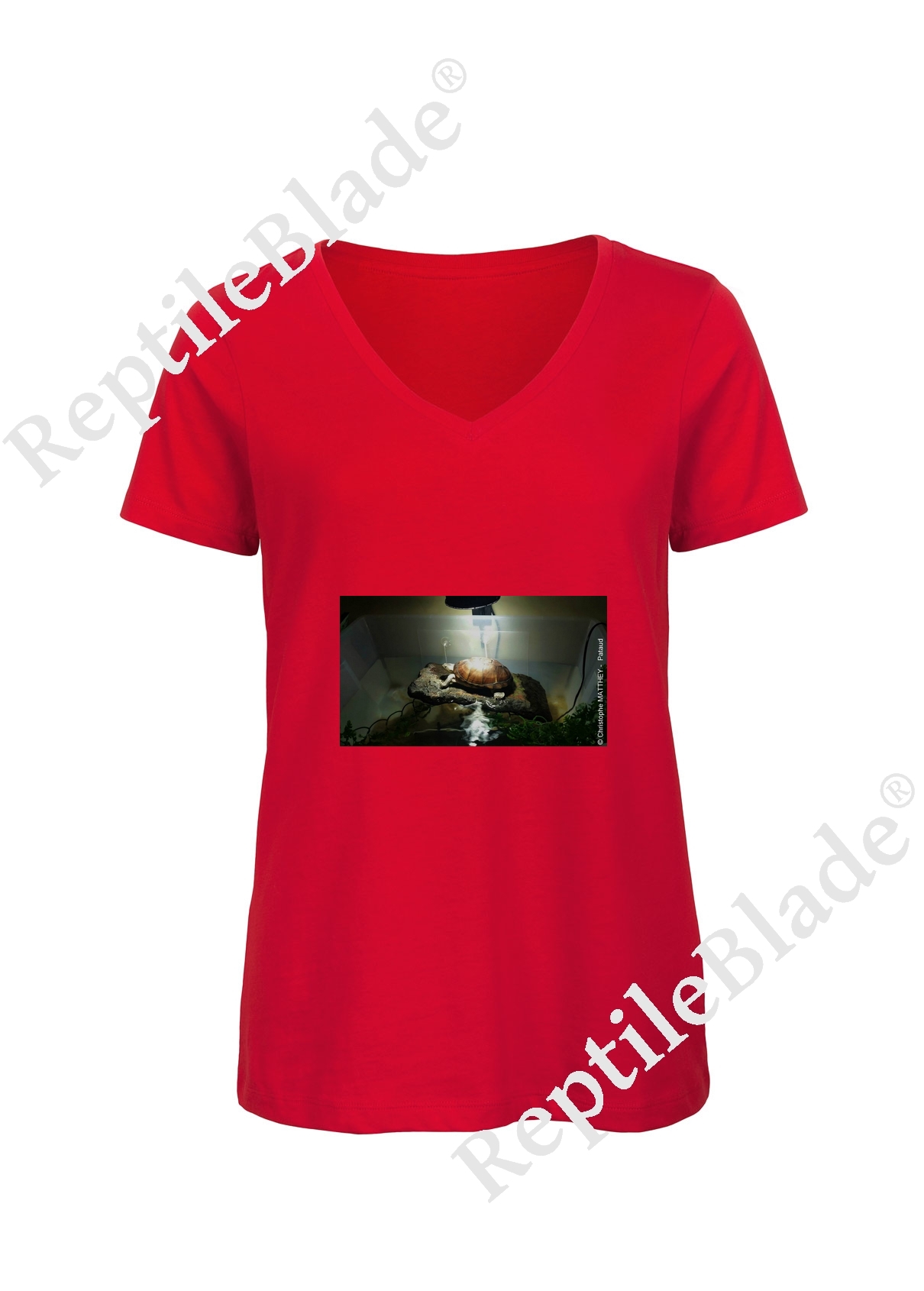Miniature T-shirt femme col v "Lilo tortues"