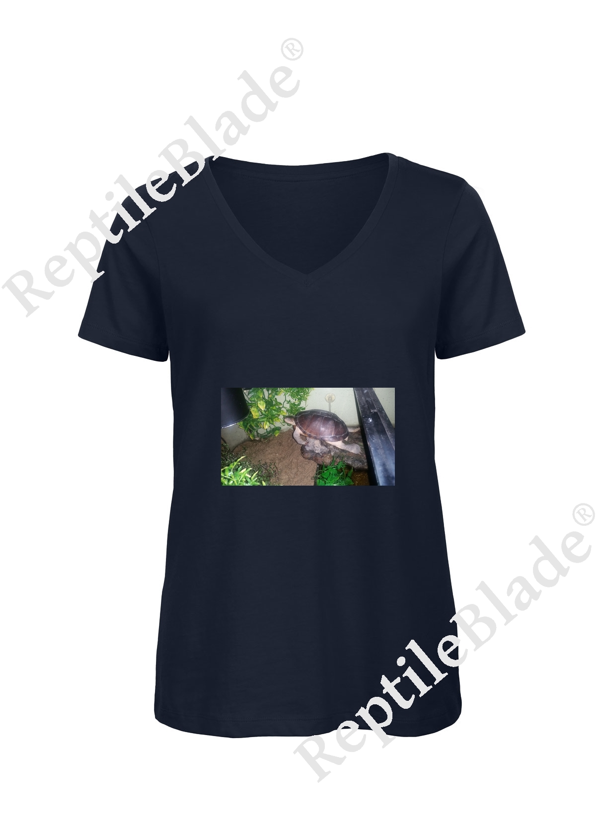 Miniature T-shirt femme col v "Lilo tortues"