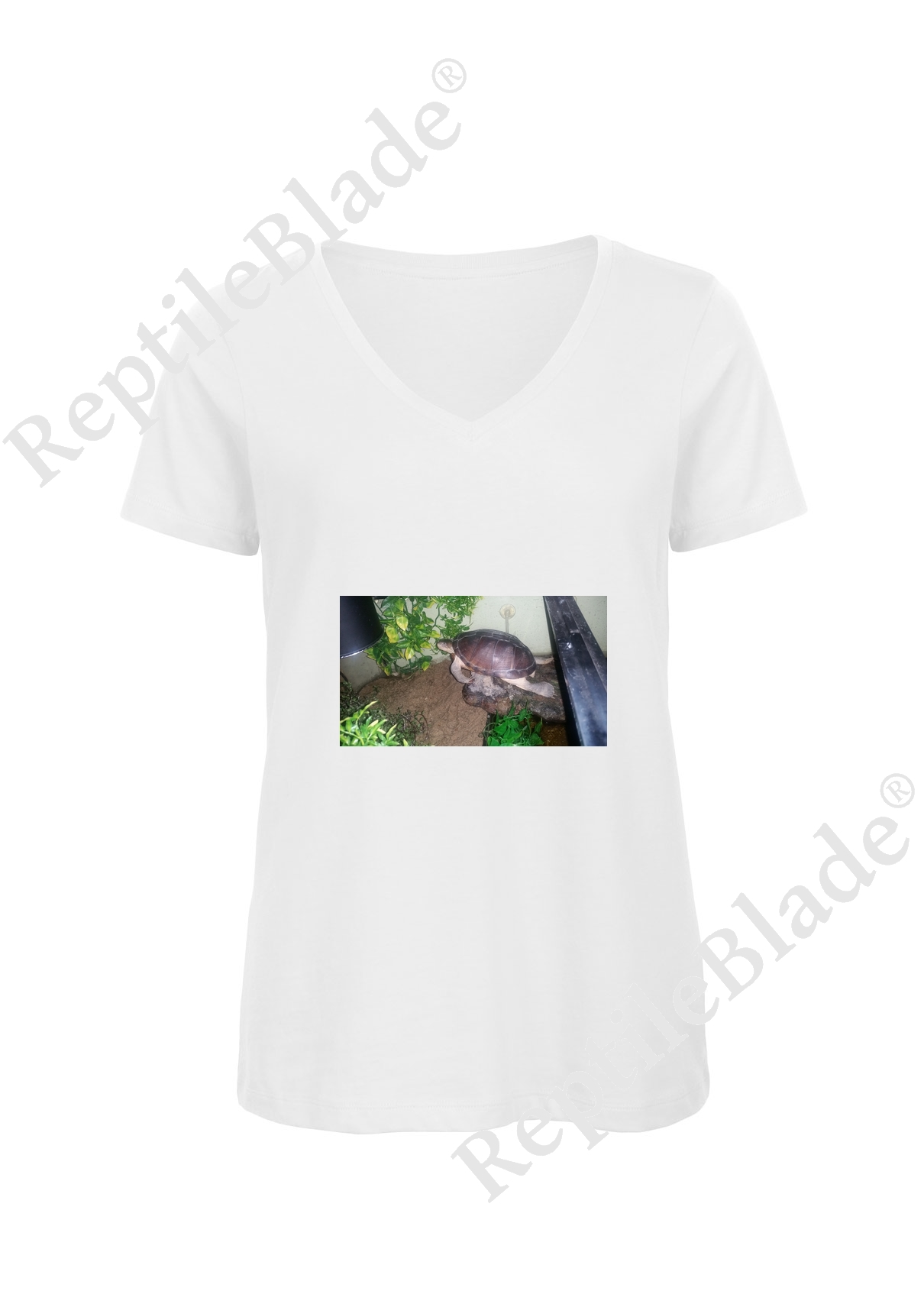 Miniature T-shirt femme col v "Lilo tortues"
