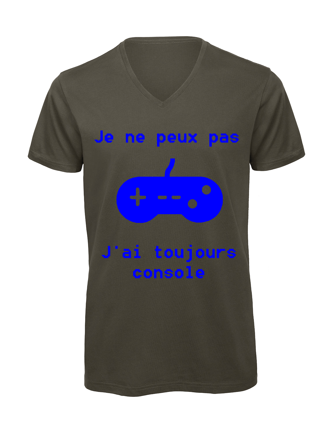 Miniature T-shirt homme col v "Je peux pas j'ai toujours console"
