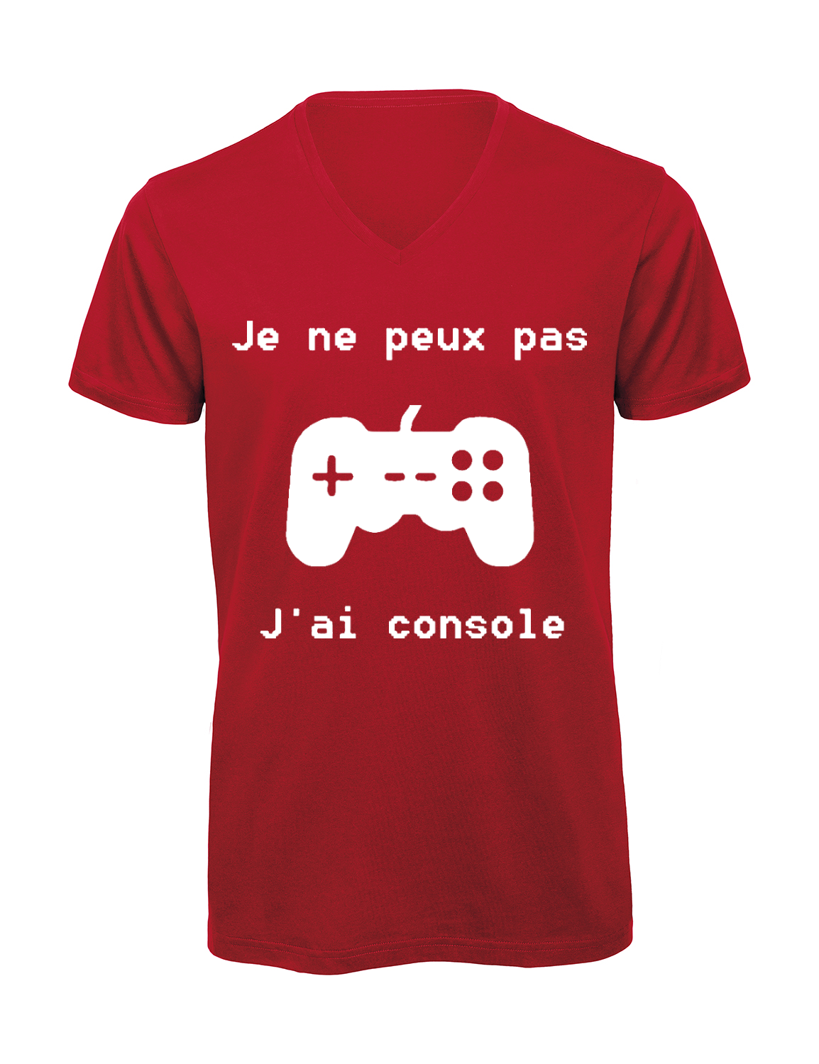 Miniature T-shirt homme col v "Je peux pas j'ai console"