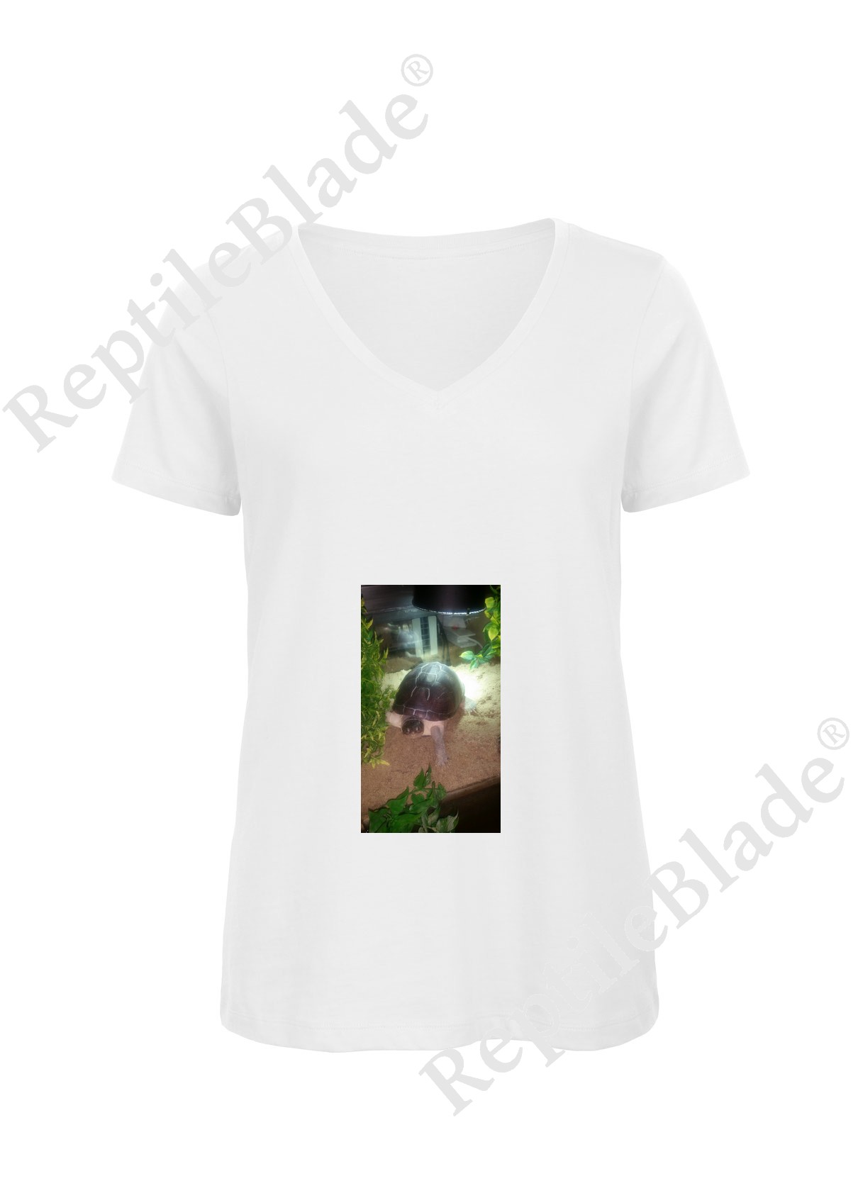Miniature T-shirt femme col v "Lilo tortues"