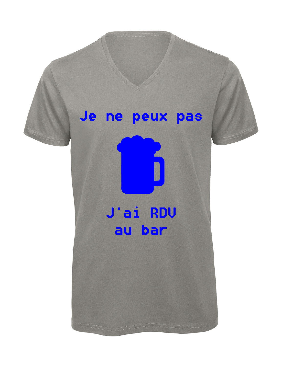 Miniature T-shirt homme col v "Je peux pas j'ai encore rdv au bar"