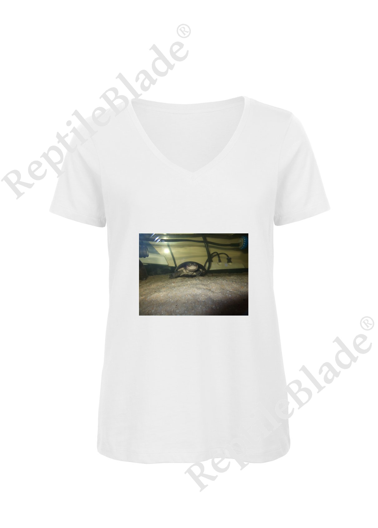 Miniature T-shirt femme col v "Lilo tortues"