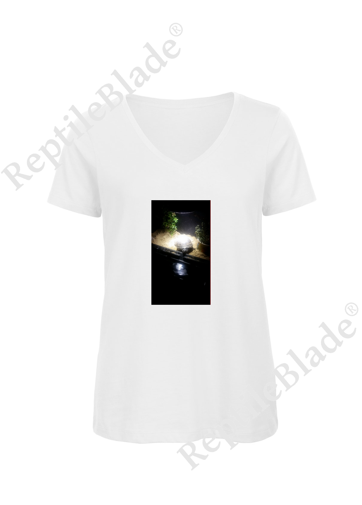 Miniature T-shirt femme col v "Lilo tortues"