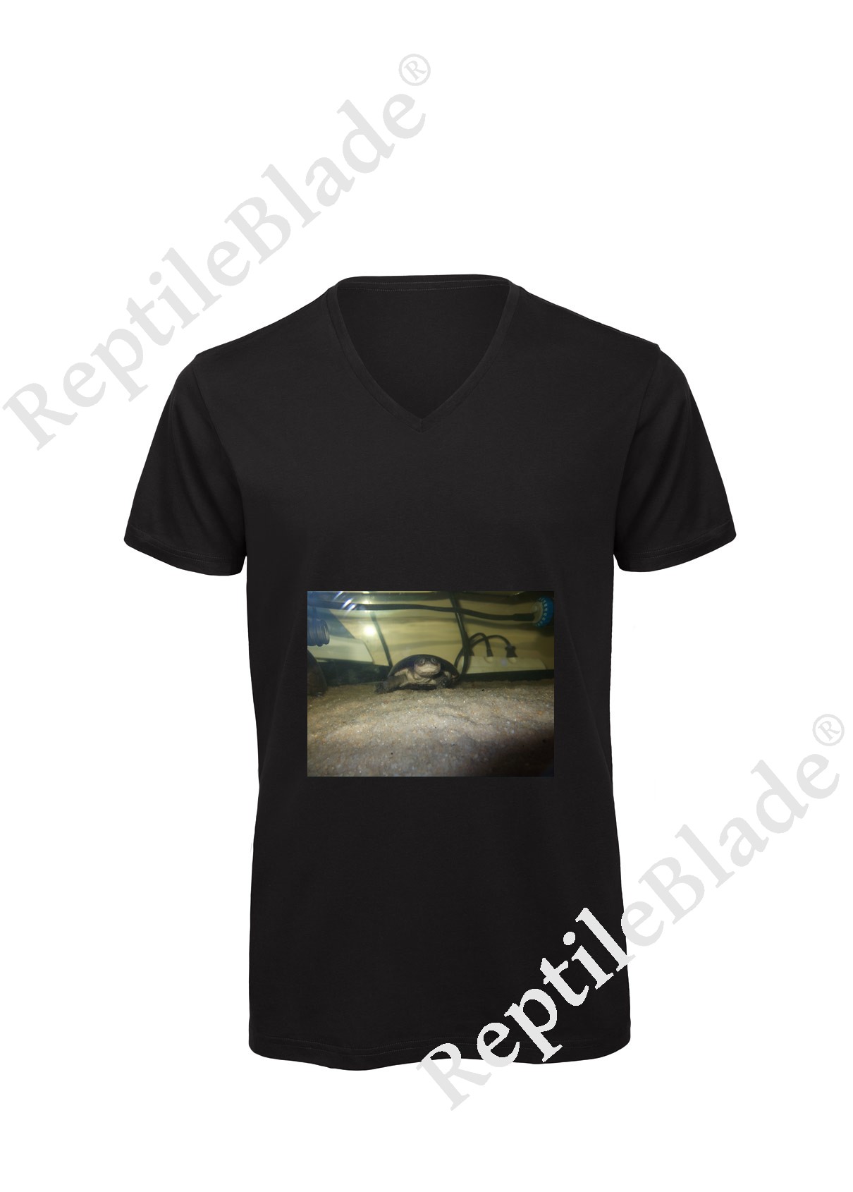 Miniature T-shirt homme col v "Lilo tortues"