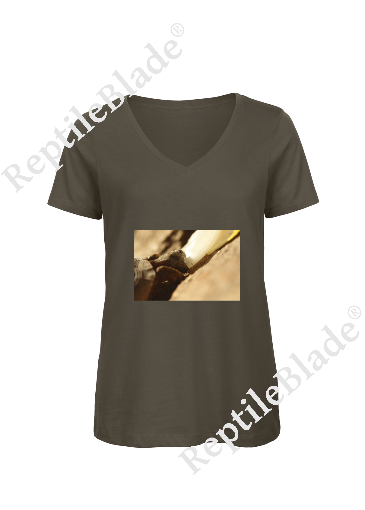 Miniature T-shirt femme col v "Lilo tortues"