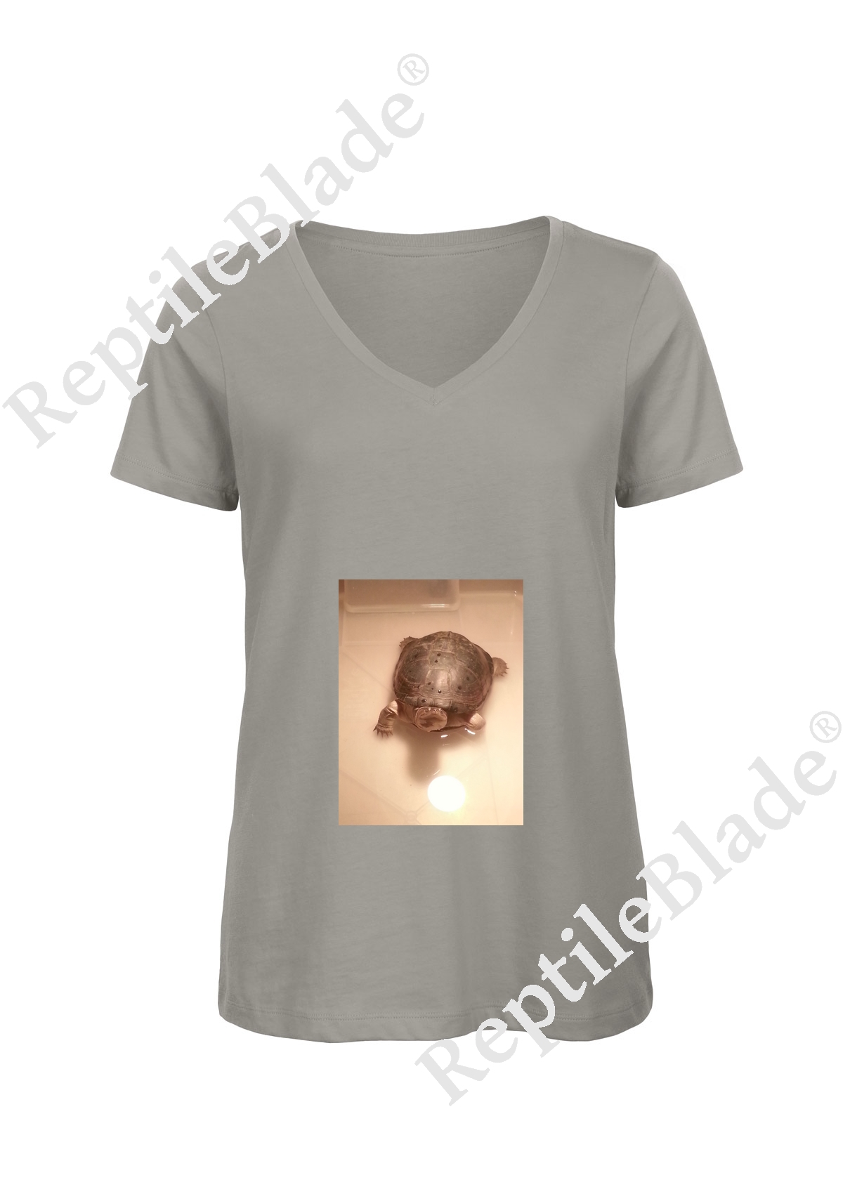 T-shirt femme col v "Lilo tortues"